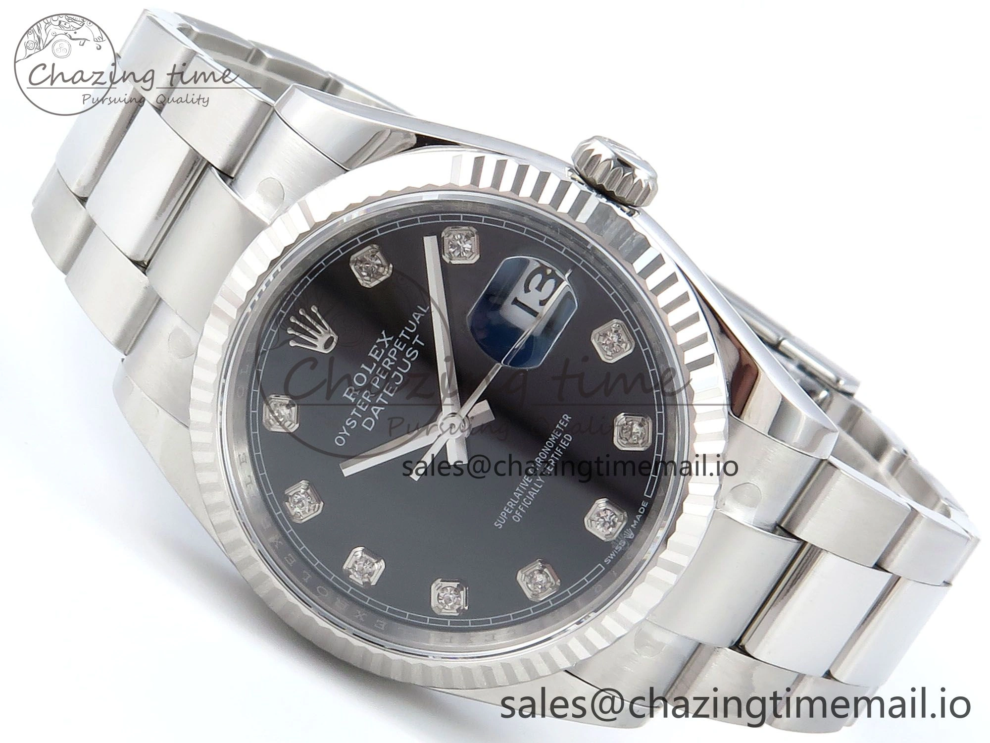 DateJust 36 126234 EWEF Best Edition Black Diamonds Dial on Oyster Bracelet A ComfortFit 688