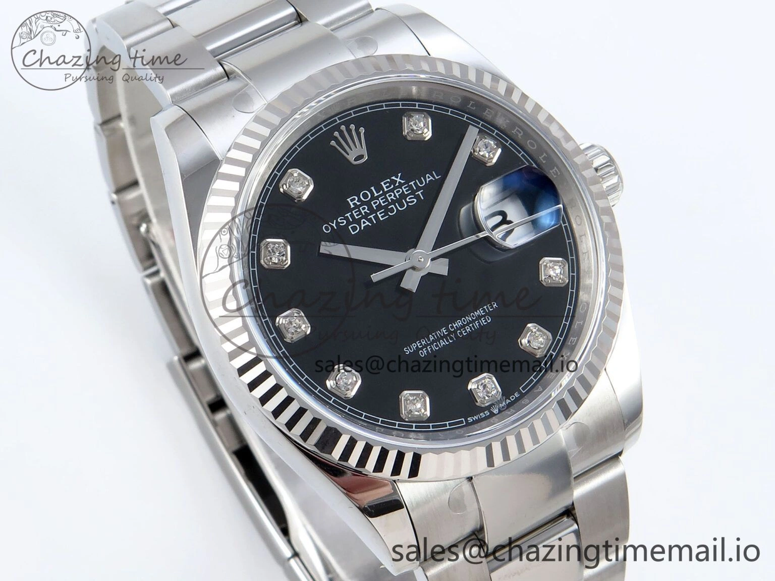 DateJust 36 126234 EWEF Best Edition Black Diamonds Dial on Oyster Bracelet A ComfortFit 688