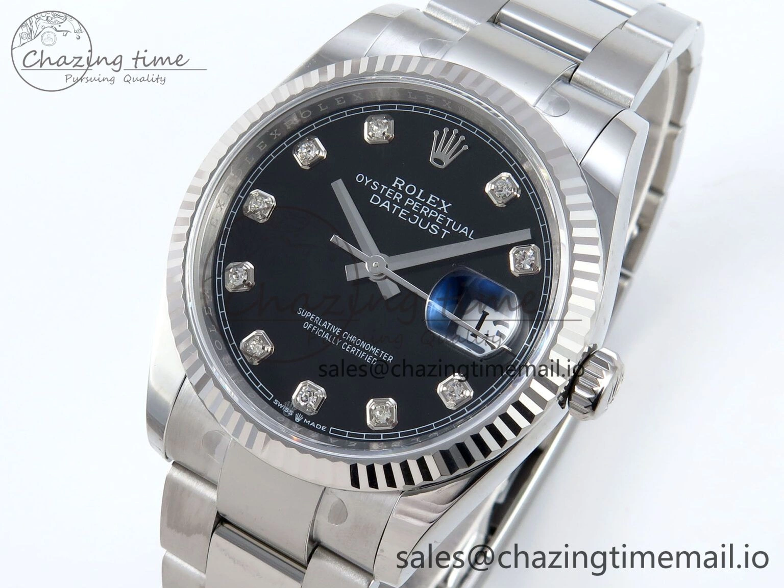 DateJust 36 126234 EWEF Best Edition Black Diamonds Dial on Oyster Bracelet A ComfortFit 688