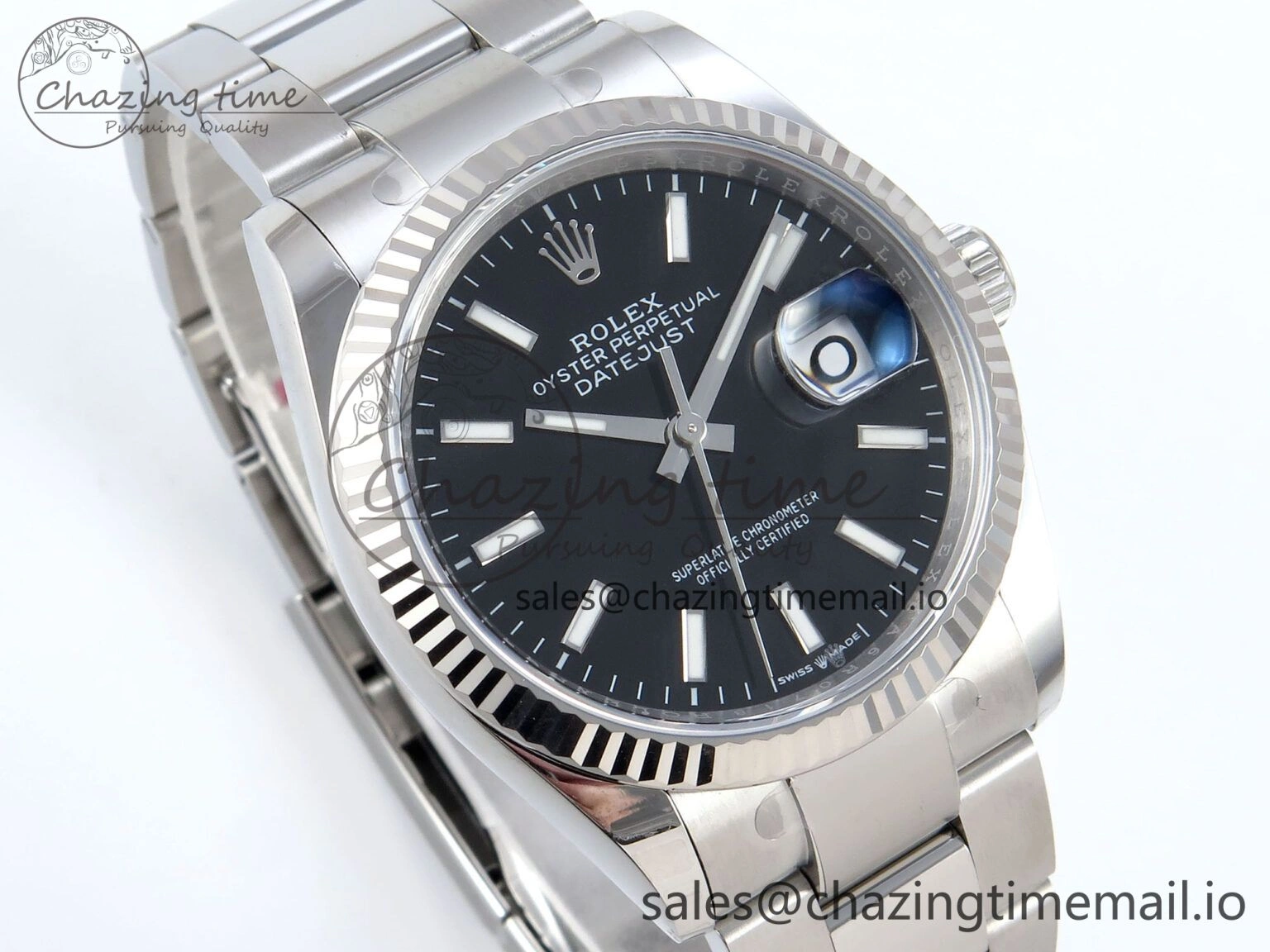 DateJust 36 126234 EWEF Best Edition Black Stick Diamonds Dial on Oyster Bracelet A Sleek 687