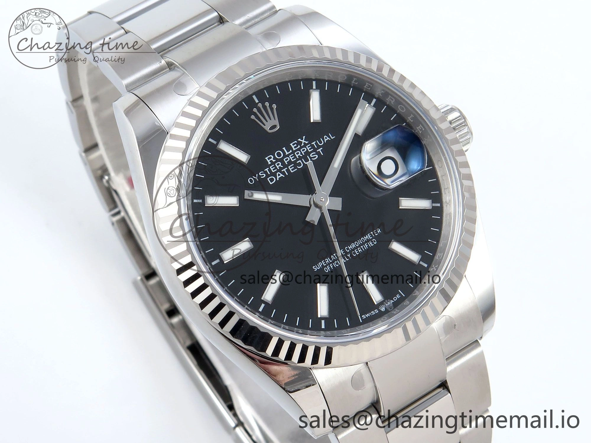 DateJust 36 126234 EWEF Best Edition Black Stick Diamonds Dial on Oyster Bracelet A Sleek 687