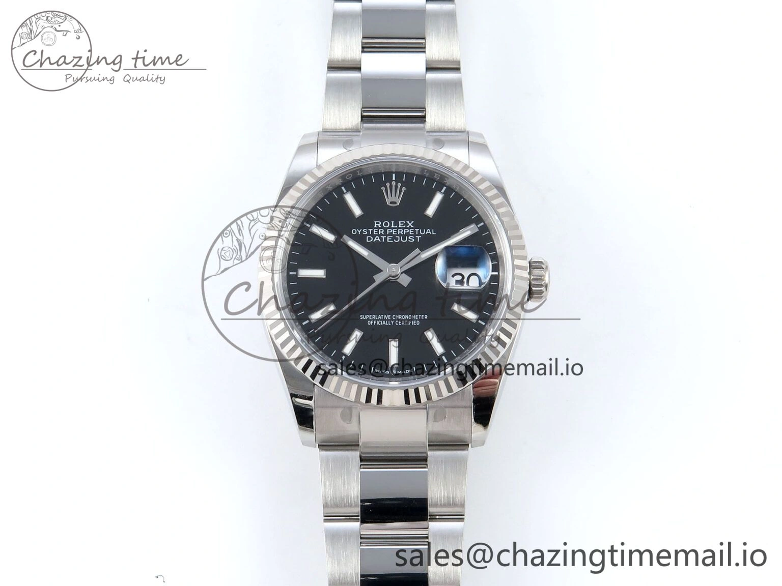 DateJust 36 126234 EWEF Best Edition Black Stick Diamonds Dial on Oyster Bracelet A Sleek 687