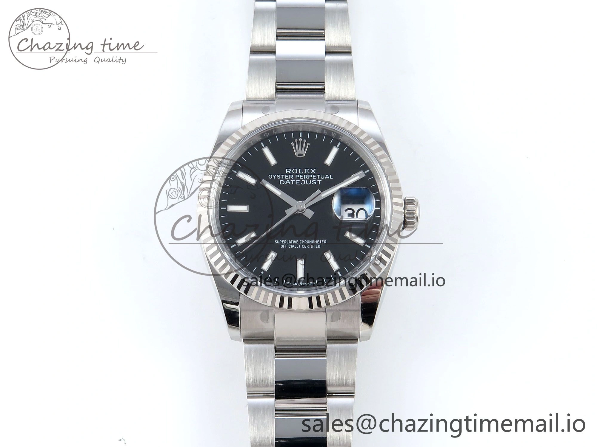 DateJust 36 126234 EWEF Best Edition Black Stick Diamonds Dial on Oyster Bracelet A Sleek 687