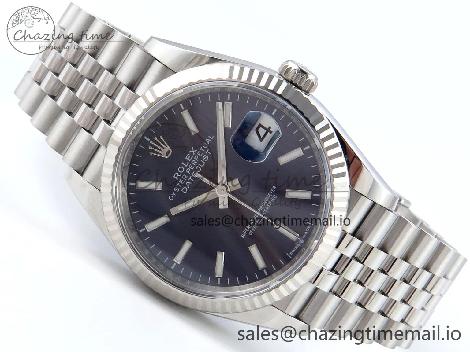 EasyMatch DateJust 36 126234 EWEF Best Edition Blue Dial Stick Marker on Jubilee Bracelet A 603