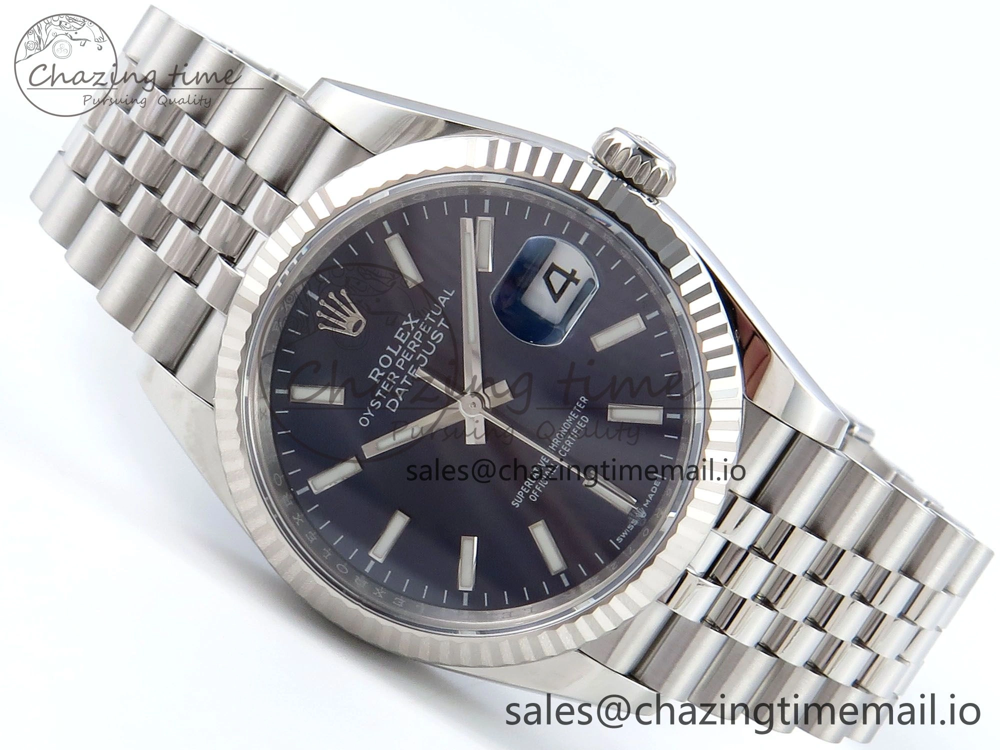 EasyMatch DateJust 36 126234 EWEF Best Edition Blue Dial Stick Marker on Jubilee Bracelet A 603