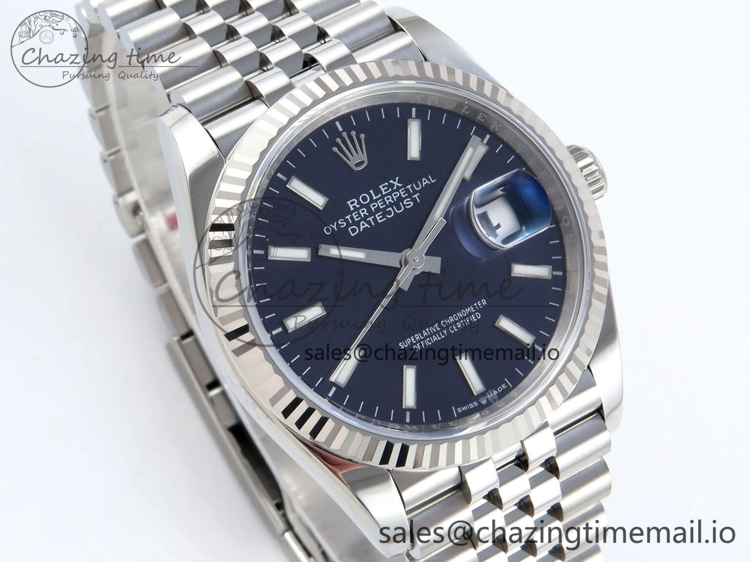 EasyMatch DateJust 36 126234 EWEF Best Edition Blue Dial Stick Marker on Jubilee Bracelet A 603