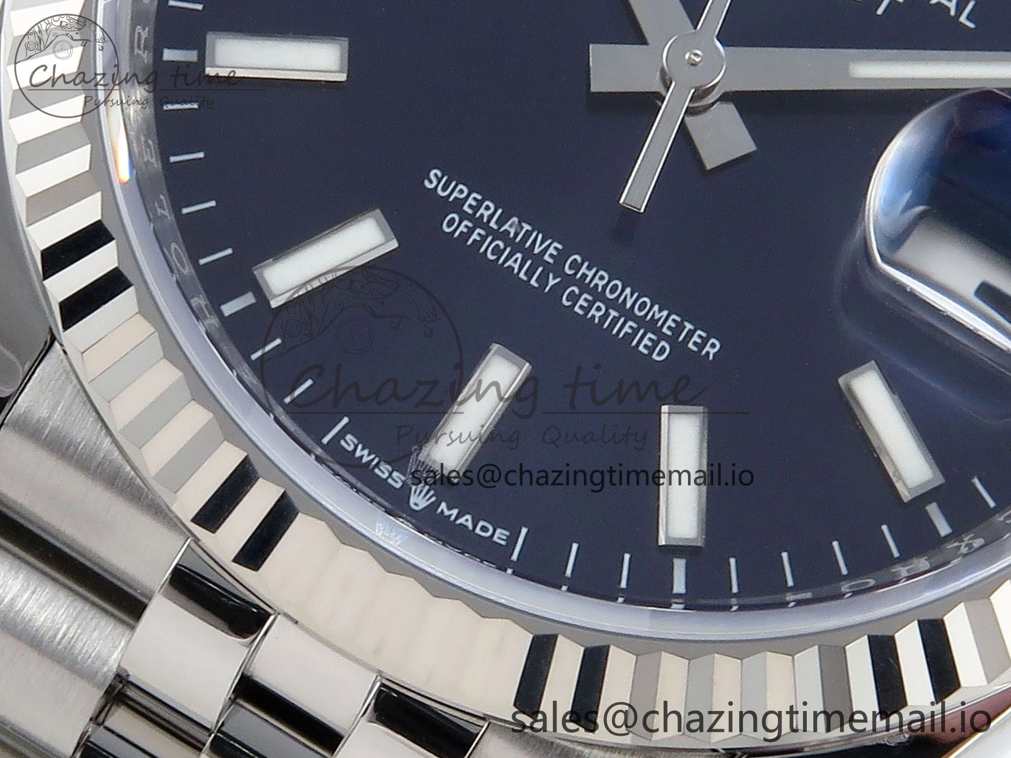 EasyMatch DateJust 36 126234 EWEF Best Edition Blue Dial Stick Marker on Jubilee Bracelet A 603