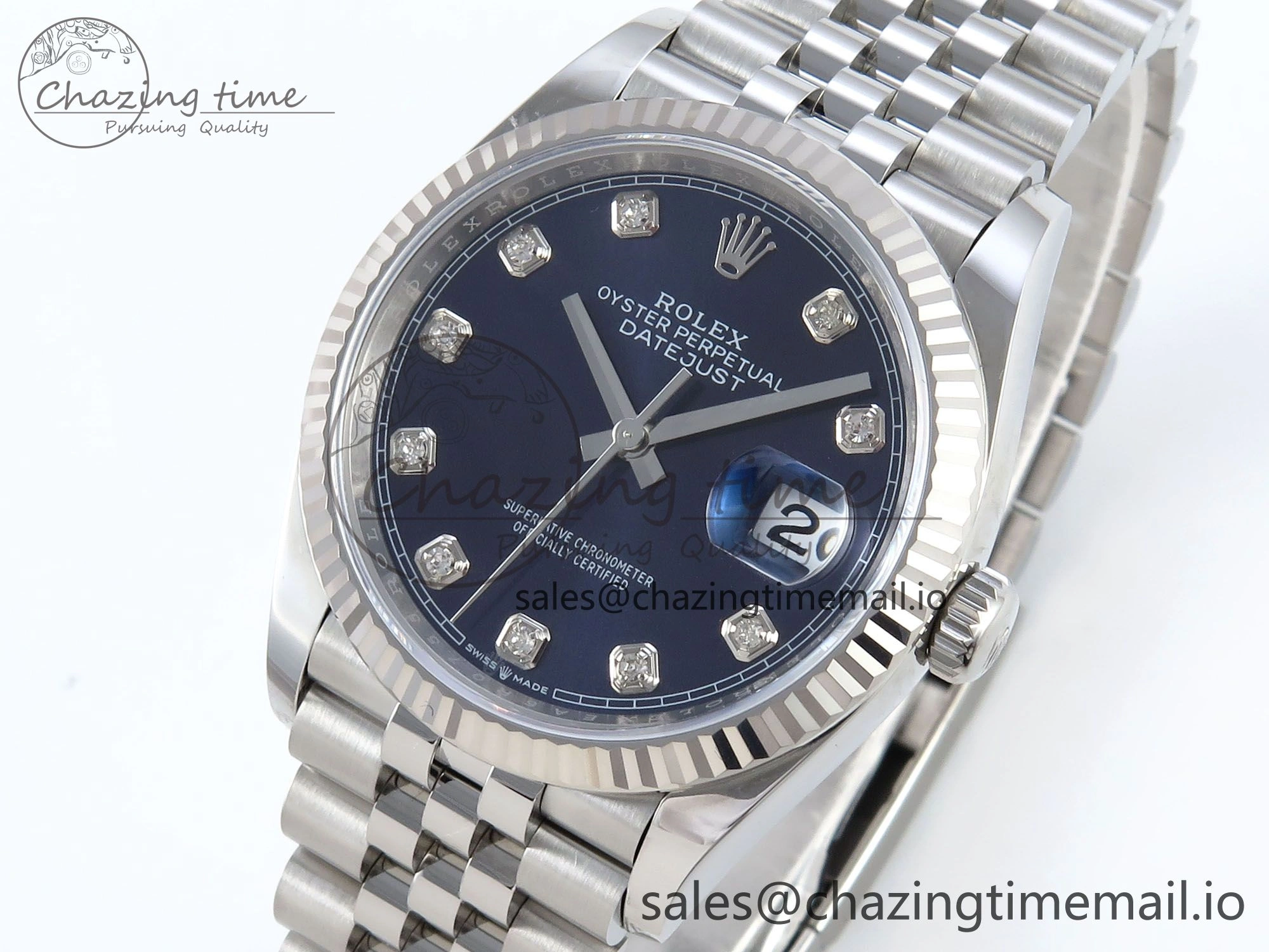 DateJust 36 126234 EWEF Best Edition Blue Diamonds Dial on Jubilee Bracelet A Cozy 605