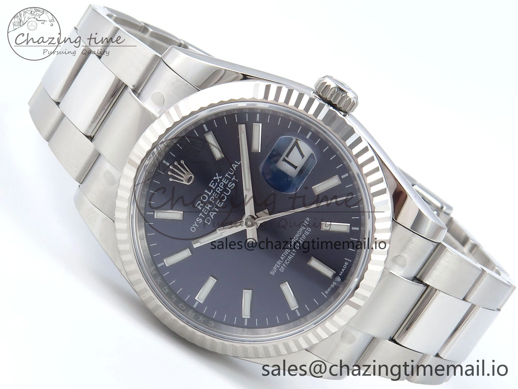 DateJust 36 126234 EWEF Best Edition Blue Stick Dial on Oyster Bracelet A Bold 690