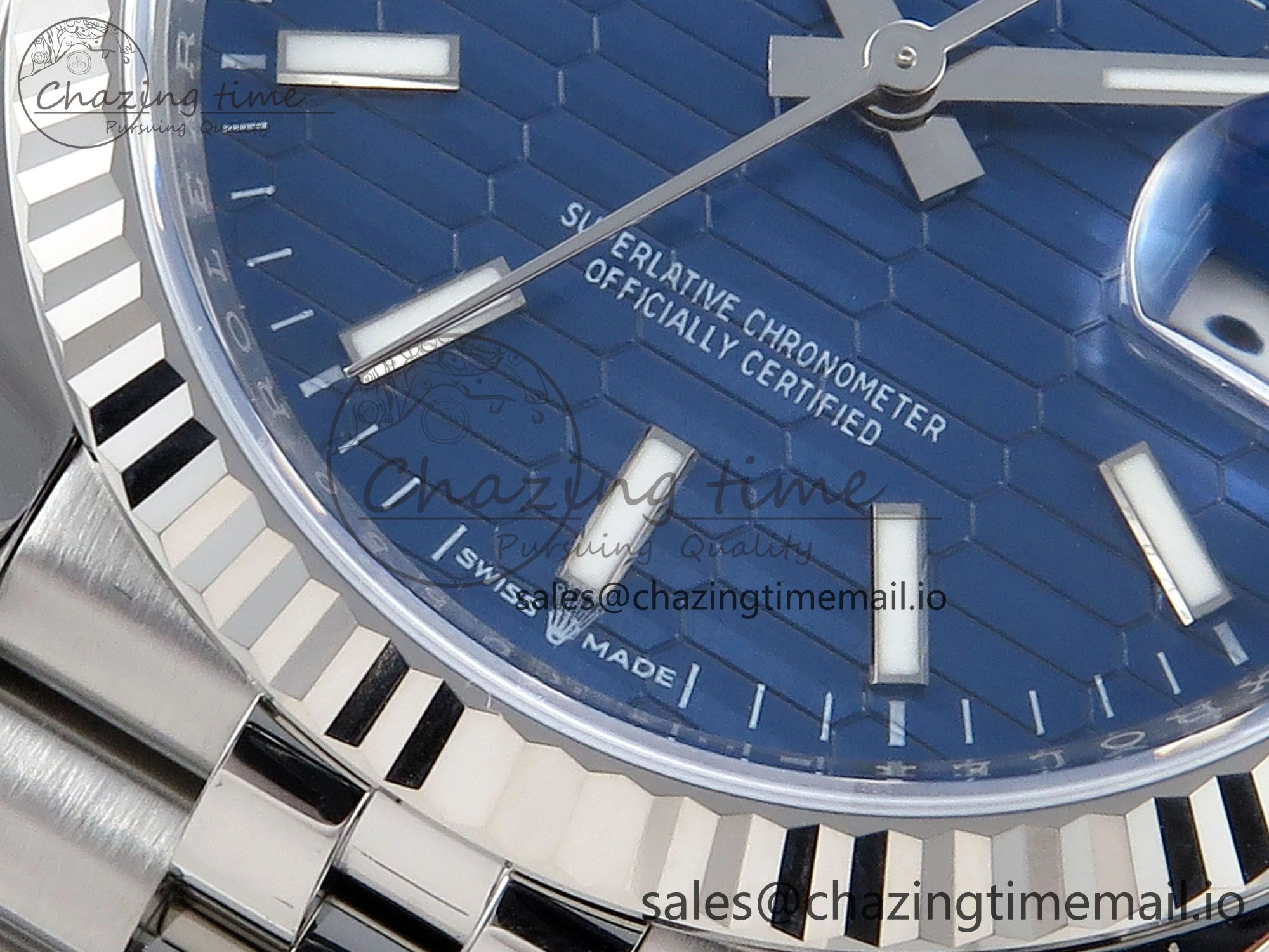 DateJust 36 126234 EWEF Best Edition Blue Textured Dial Stick Marker on Jubilee Bracelet A QuickDry 607