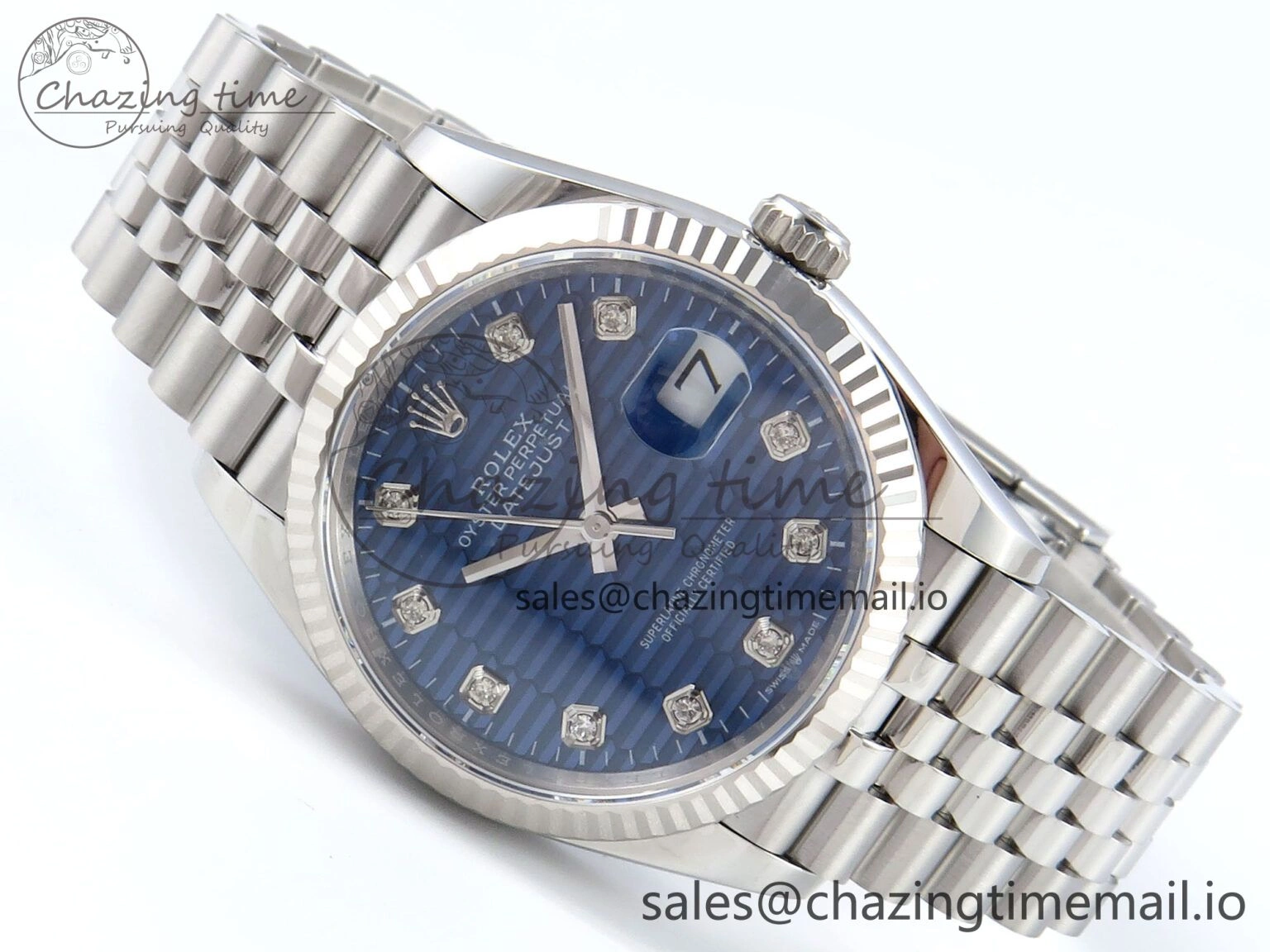 DateJust 36 126234 EWEF Best Edition Blue Textured Diamonds Dial on Jubilee Bracelet A Functional 612