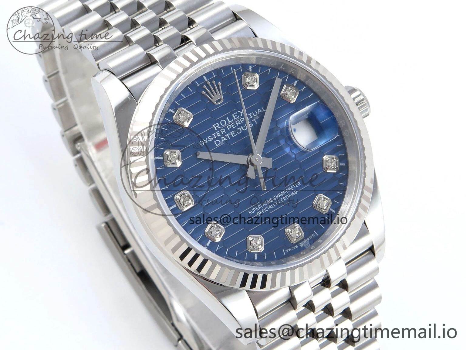 DateJust 36 126234 EWEF Best Edition Blue Textured Diamonds Dial on Jubilee Bracelet A Functional 612