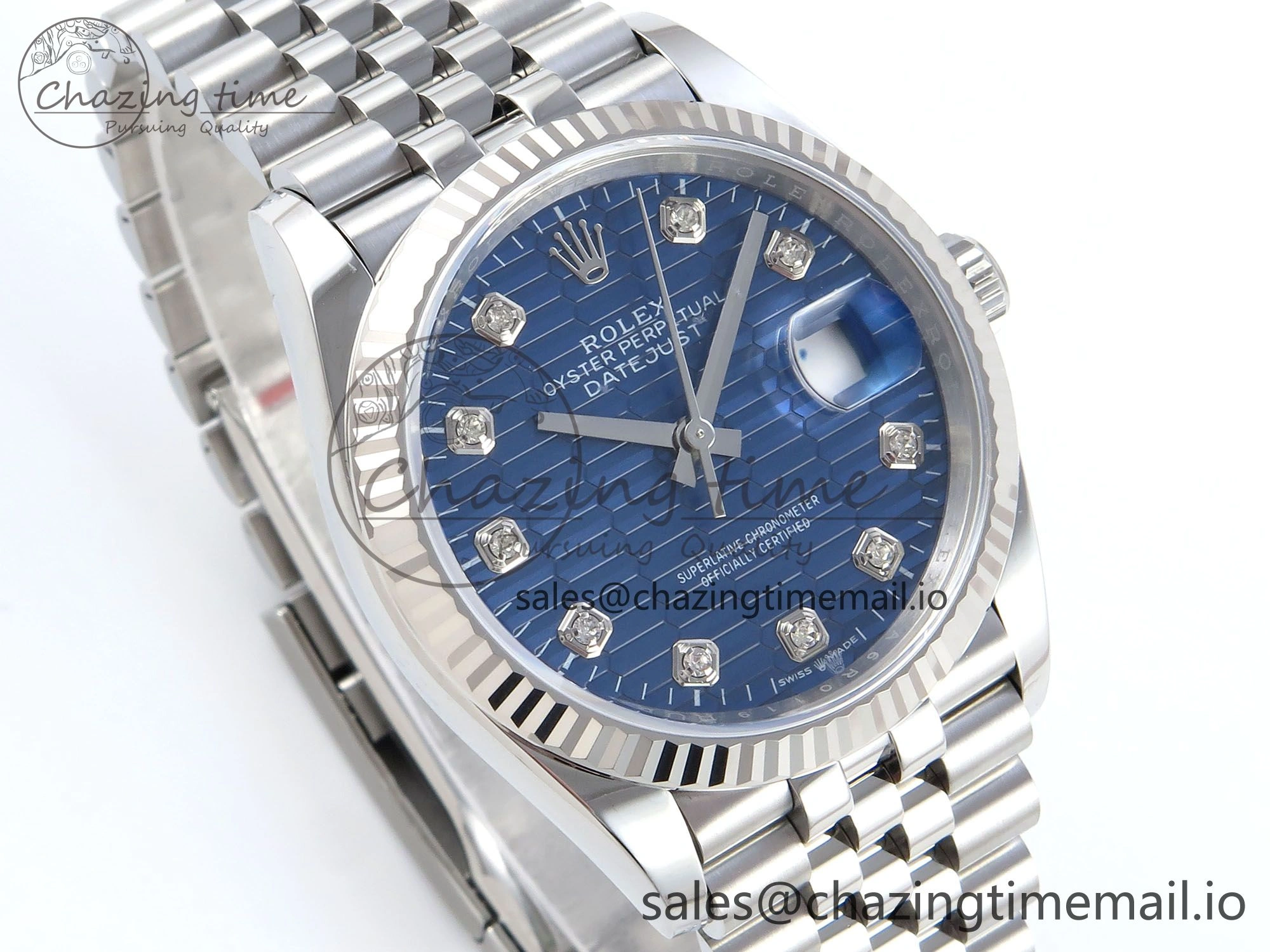 DateJust 36 126234 EWEF Best Edition Blue Textured Diamonds Dial on Jubilee Bracelet A Functional 612