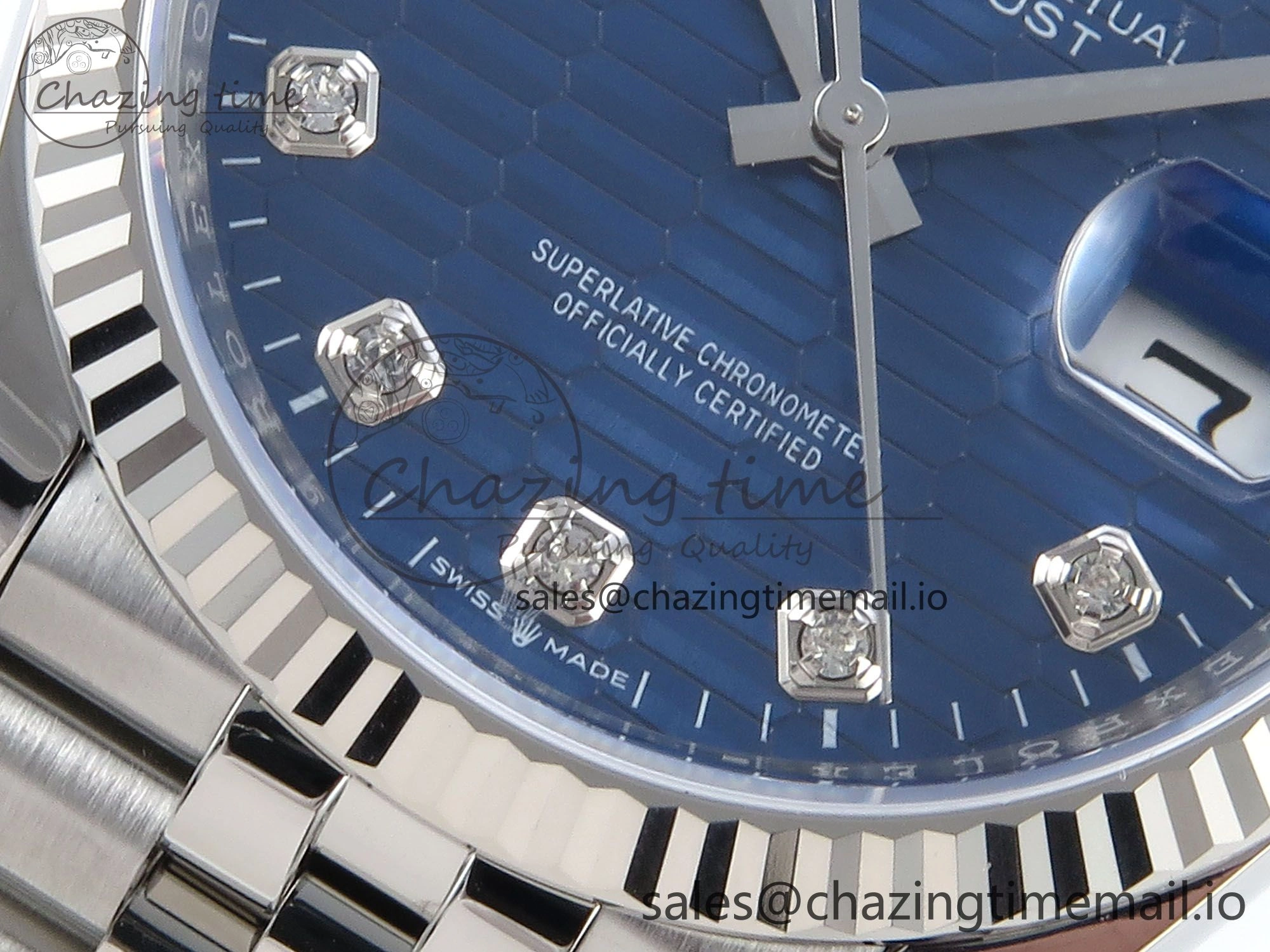 DateJust 36 126234 EWEF Best Edition Blue Textured Diamonds Dial on Jubilee Bracelet A Functional 612