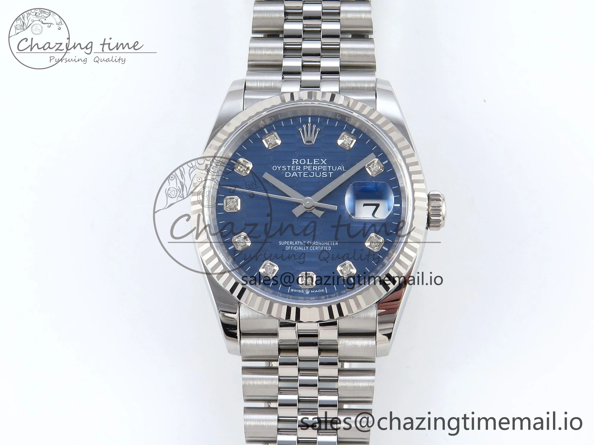 DateJust 36 126234 EWEF Best Edition Blue Textured Diamonds Dial on Jubilee Bracelet A Functional 612