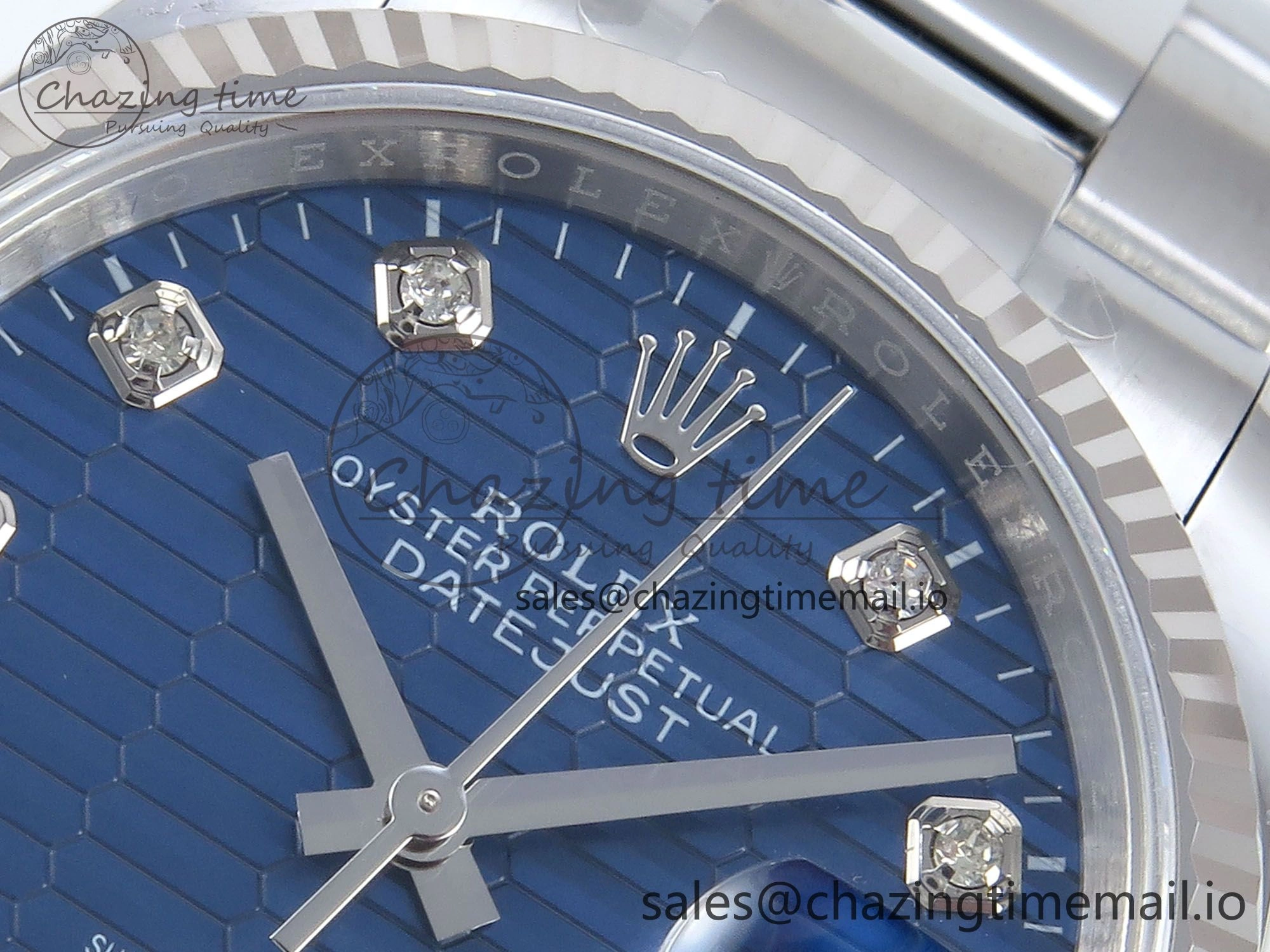 DateJust 36 126234 EWEF Best Edition Blue Textured Diamonds Dial on Oyster Bracelet A Snug 689