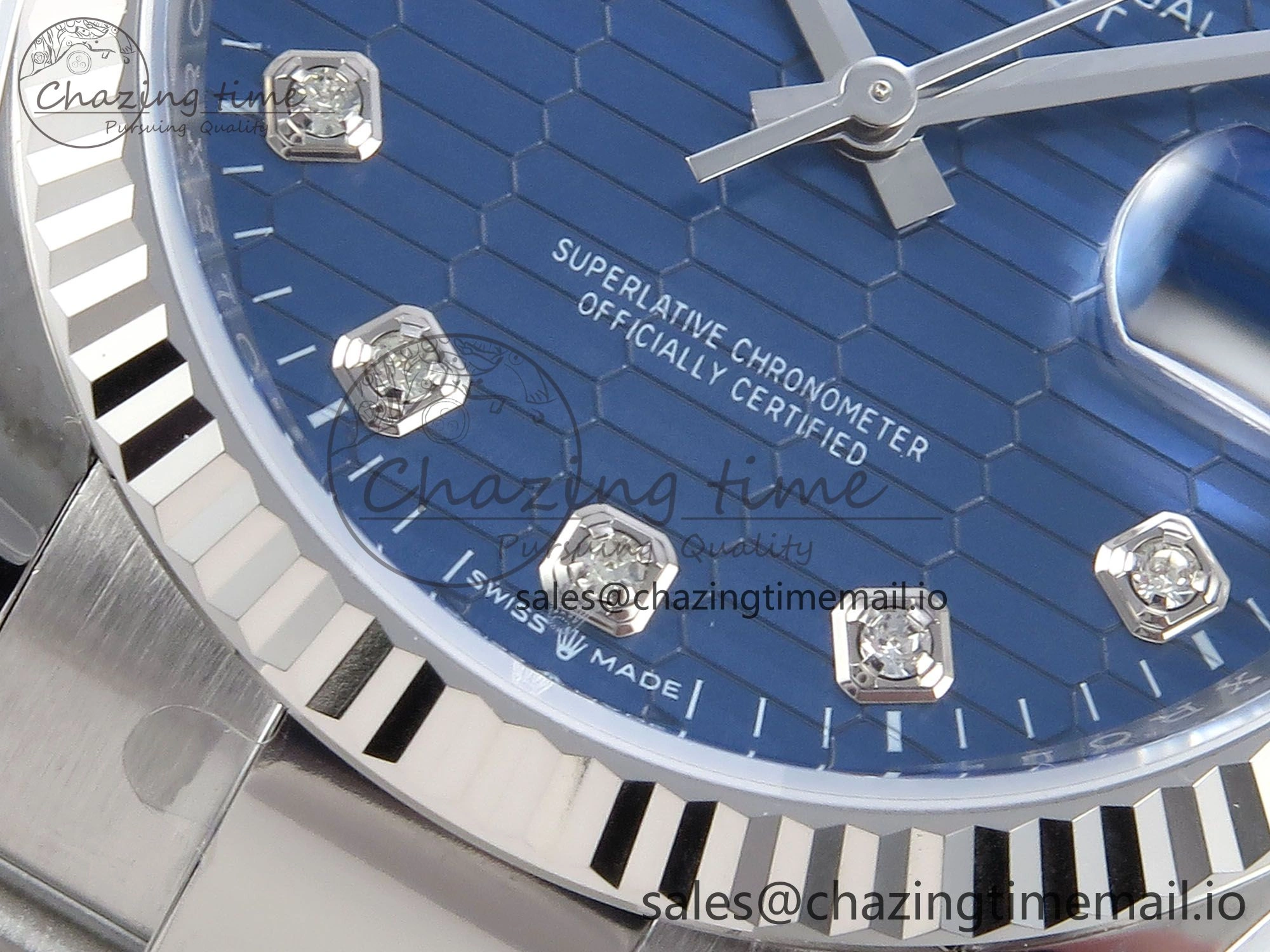 DateJust 36 126234 EWEF Best Edition Blue Textured Diamonds Dial on Oyster Bracelet A Snug 689