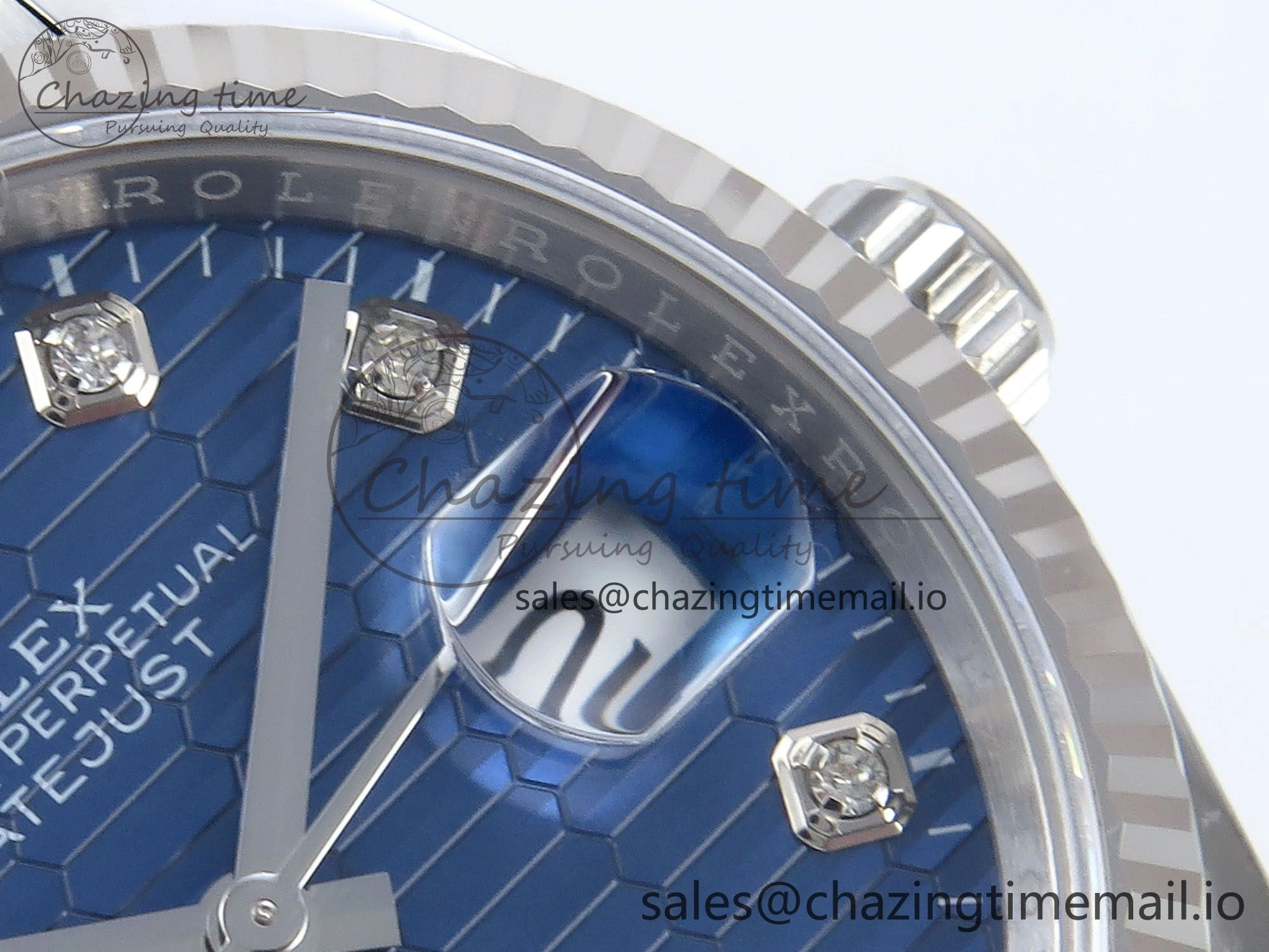 DateJust 36 126234 EWEF Best Edition Blue Textured Diamonds Dial on Oyster Bracelet A Snug 689