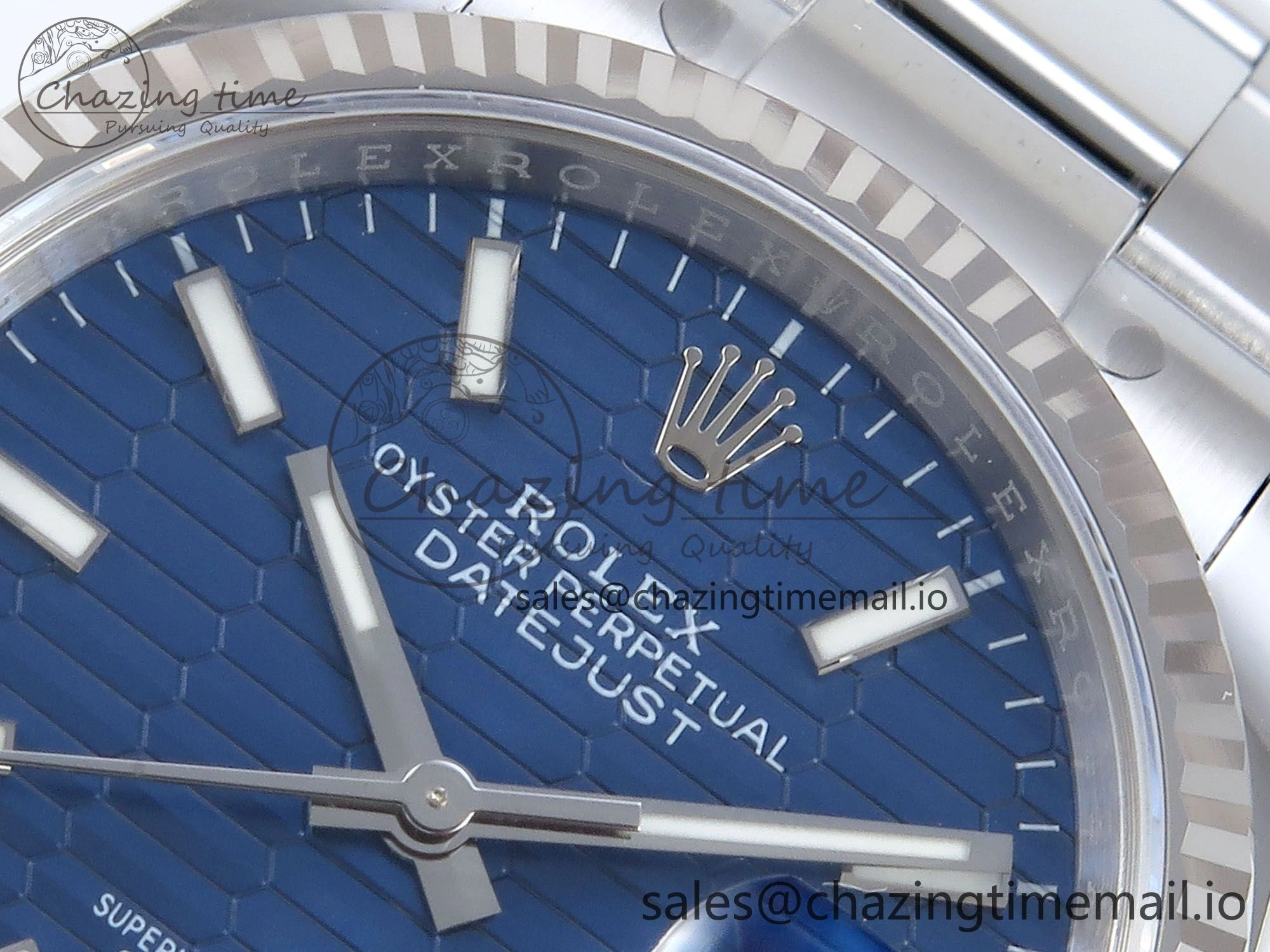 DateJust 36 126234 EWEF Best Edition Blue Textured Stick Dial on Oyster Bracelet A GoAnywhere 682