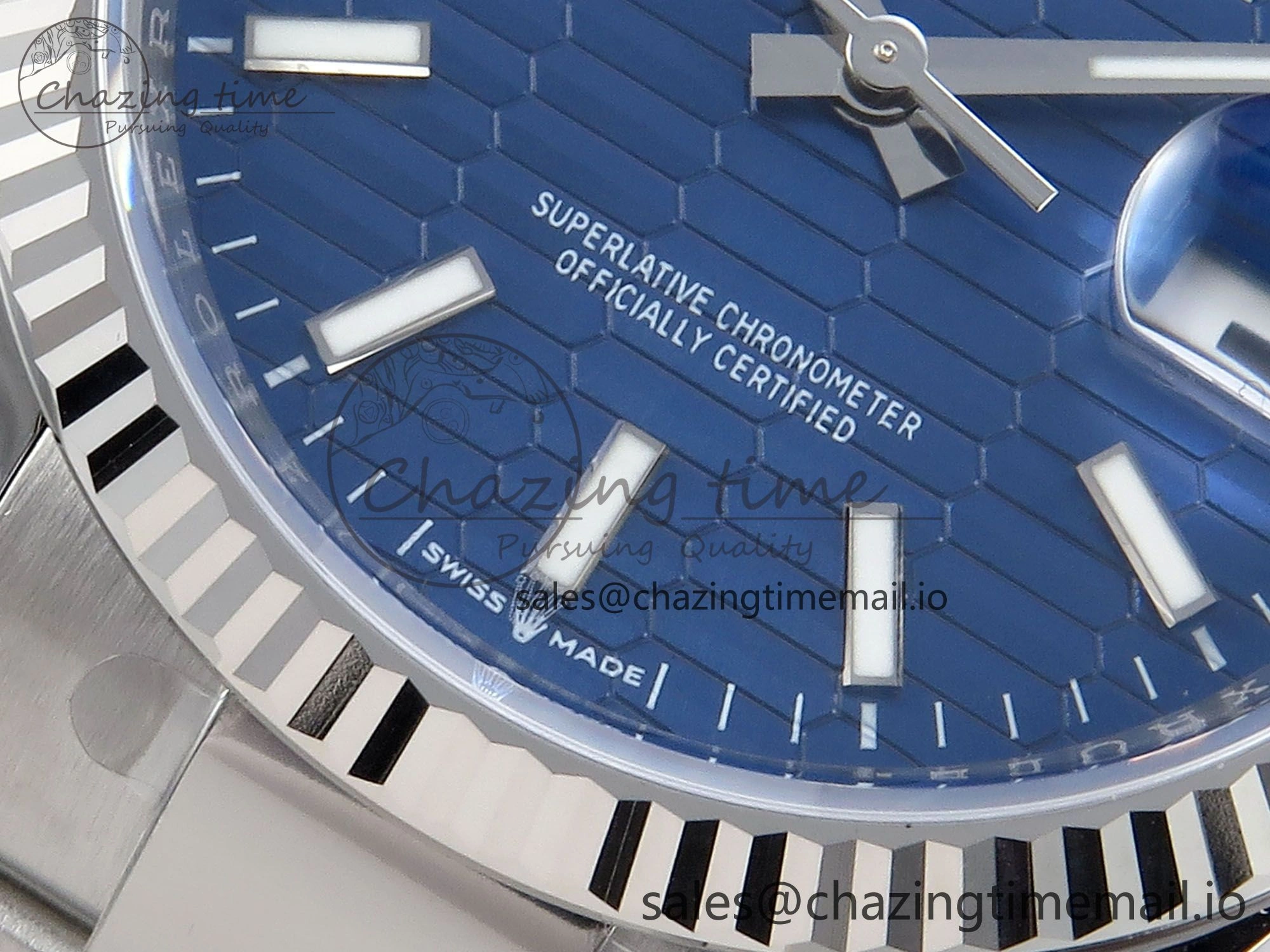 DateJust 36 126234 EWEF Best Edition Blue Textured Stick Dial on Oyster Bracelet A GoAnywhere 682