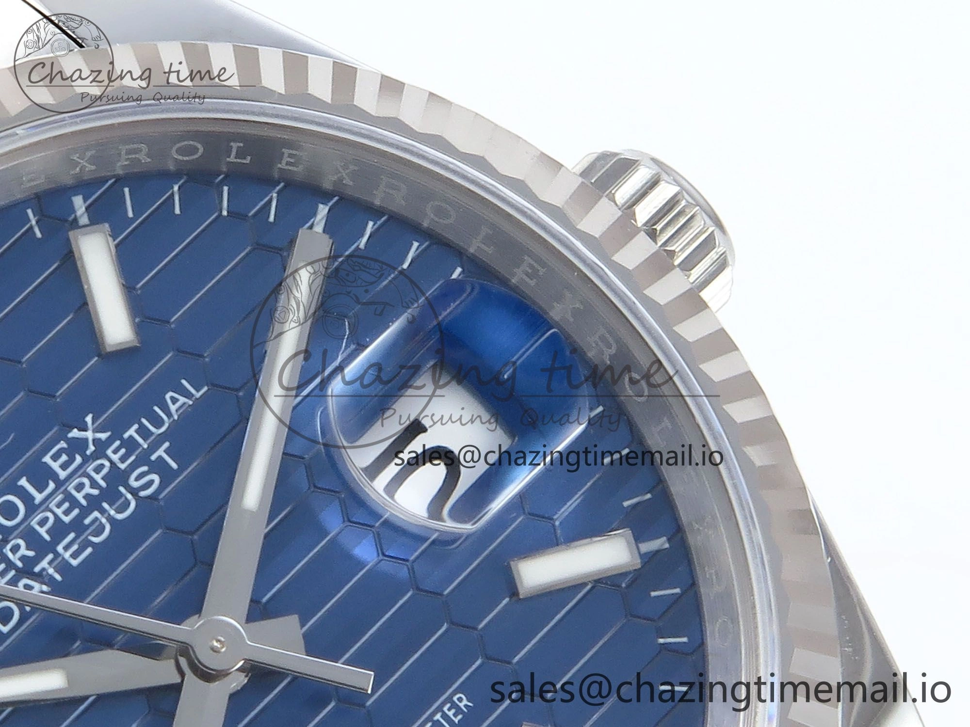 DateJust 36 126234 EWEF Best Edition Blue Textured Stick Dial on Oyster Bracelet A GoAnywhere 682