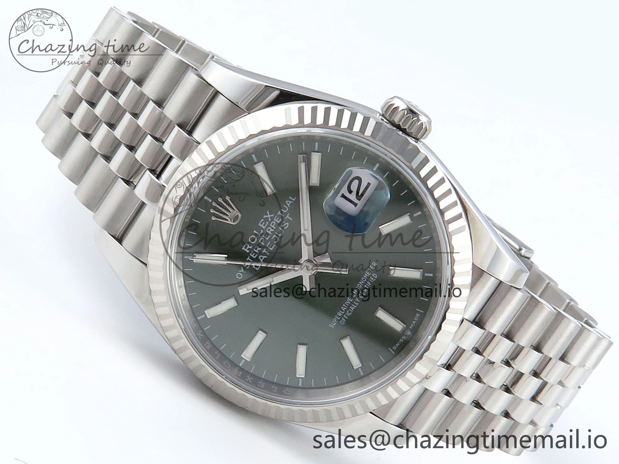 Contemporary DateJust 36 126234 EWEF Best Edition Green Dial Stick Marker on Jubilee Bracelet A 615