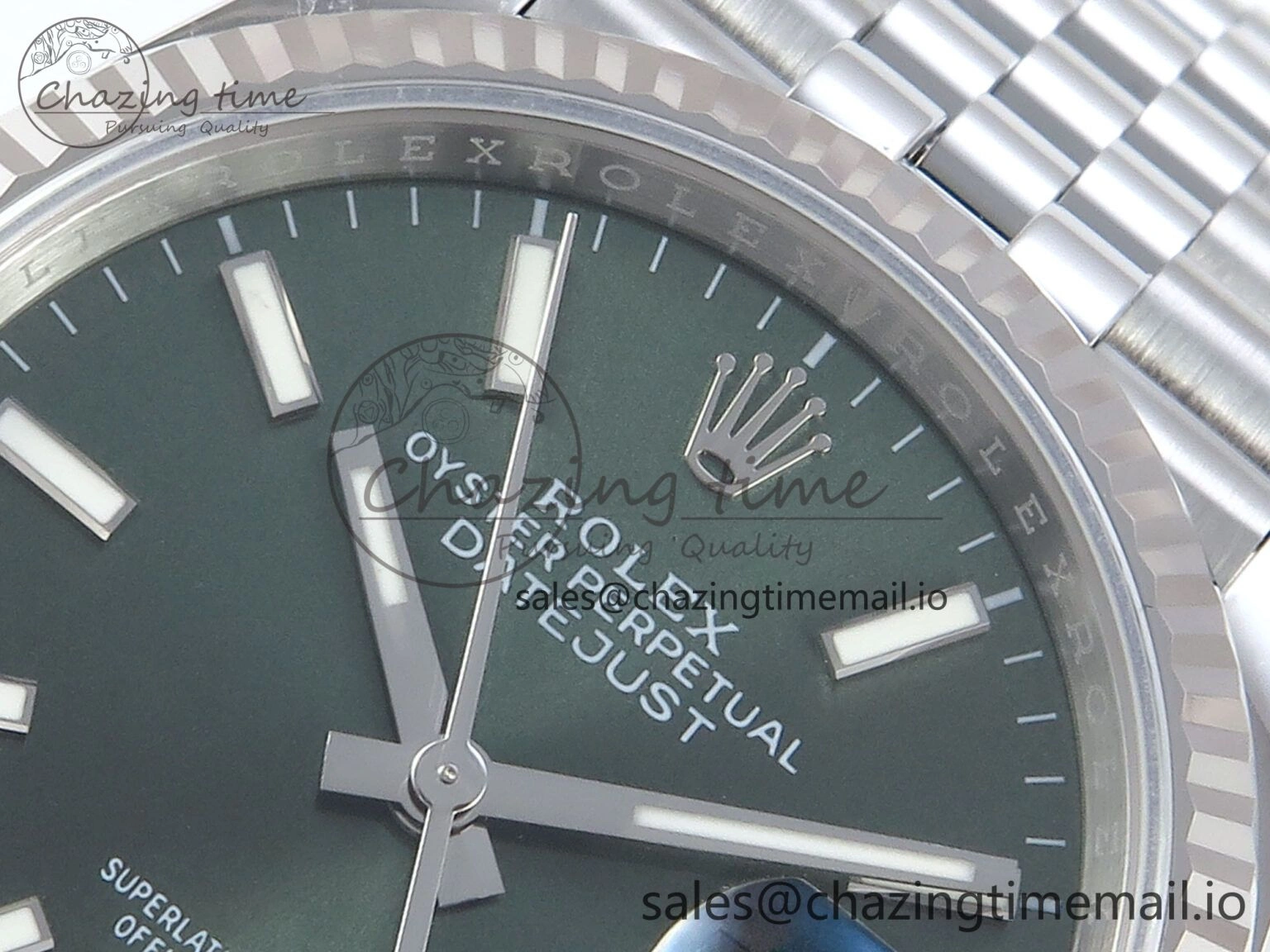Contemporary DateJust 36 126234 EWEF Best Edition Green Dial Stick Marker on Jubilee Bracelet A 615