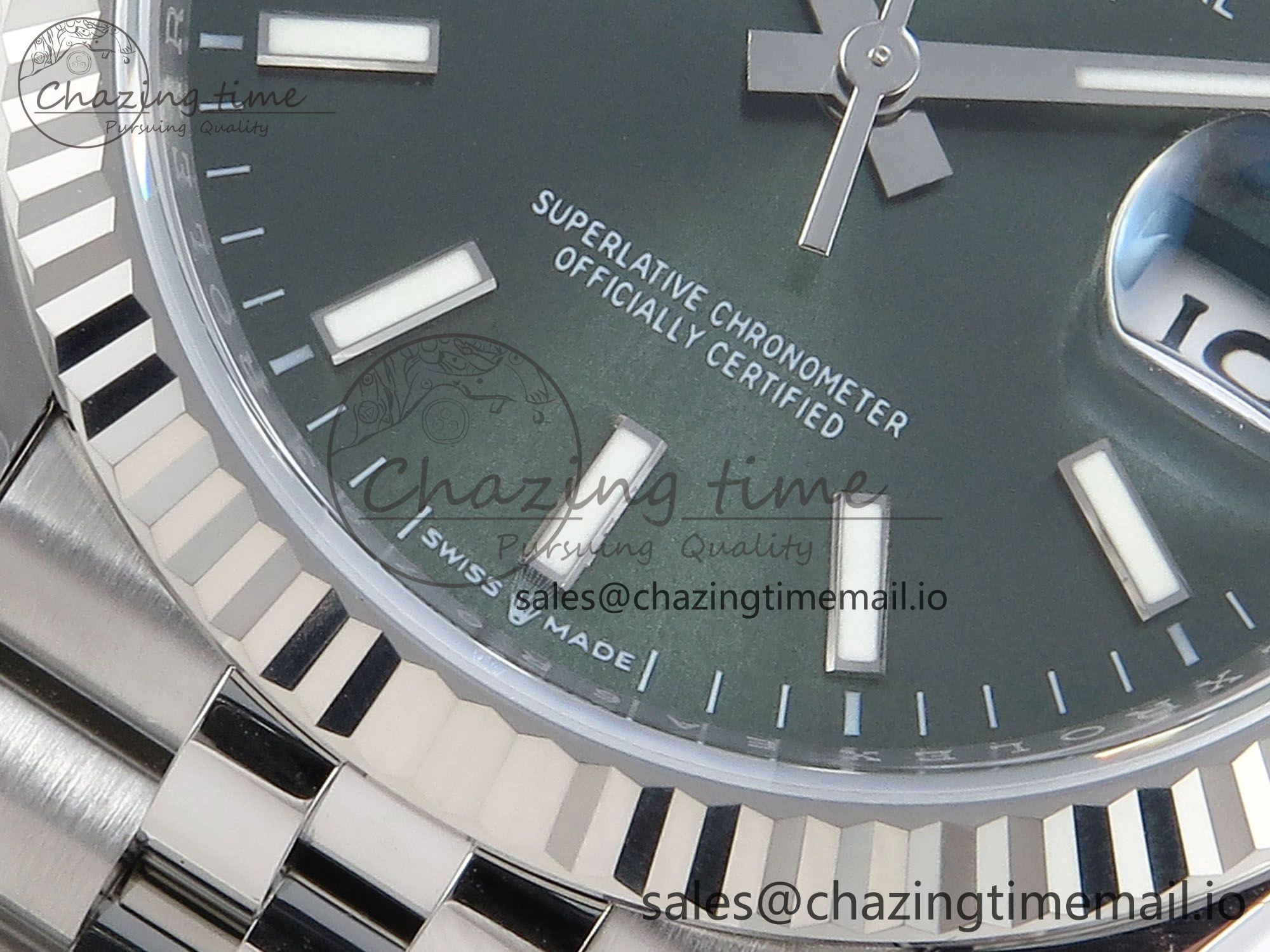 Contemporary DateJust 36 126234 EWEF Best Edition Green Dial Stick Marker on Jubilee Bracelet A 615