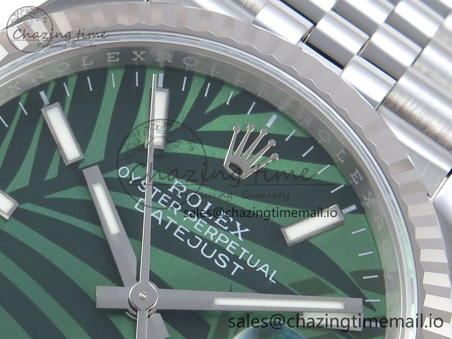 Trendy DateJust 36 126234 EWEF Best Edition Green Leaf Dial Stick Marker on Jubilee Bracelet A 606