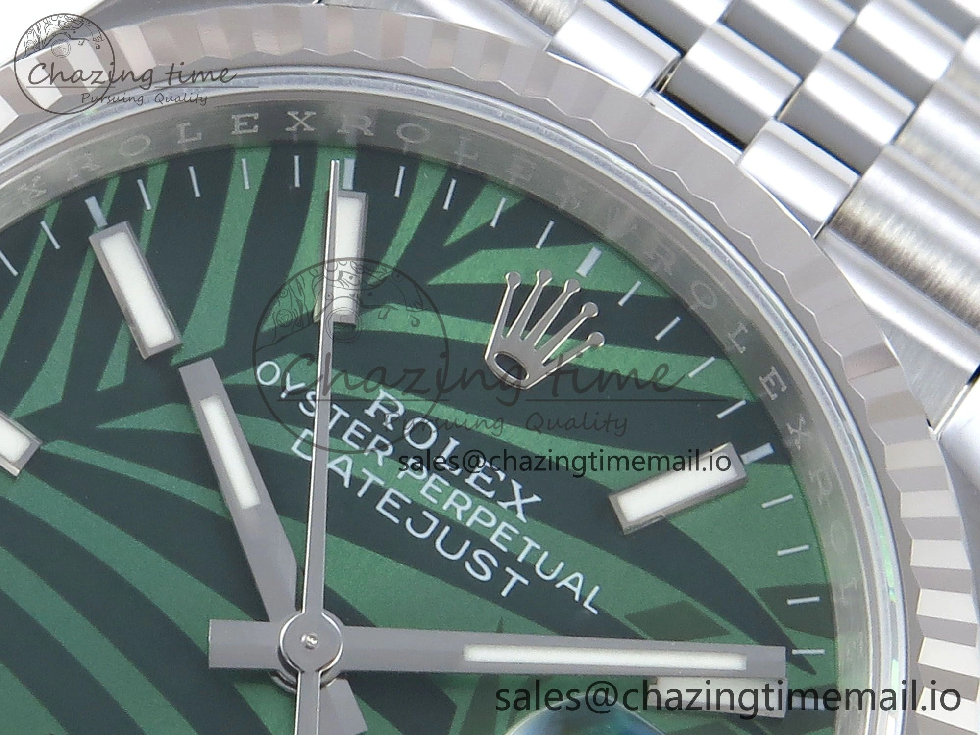 Trendy DateJust 36 126234 EWEF Best Edition Green Leaf Dial Stick Marker on Jubilee Bracelet A 606