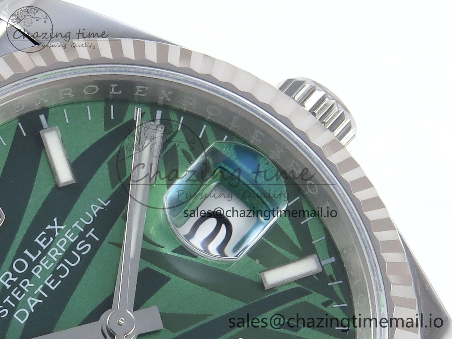 Trendy DateJust 36 126234 EWEF Best Edition Green Leaf Dial Stick Marker on Jubilee Bracelet A 606