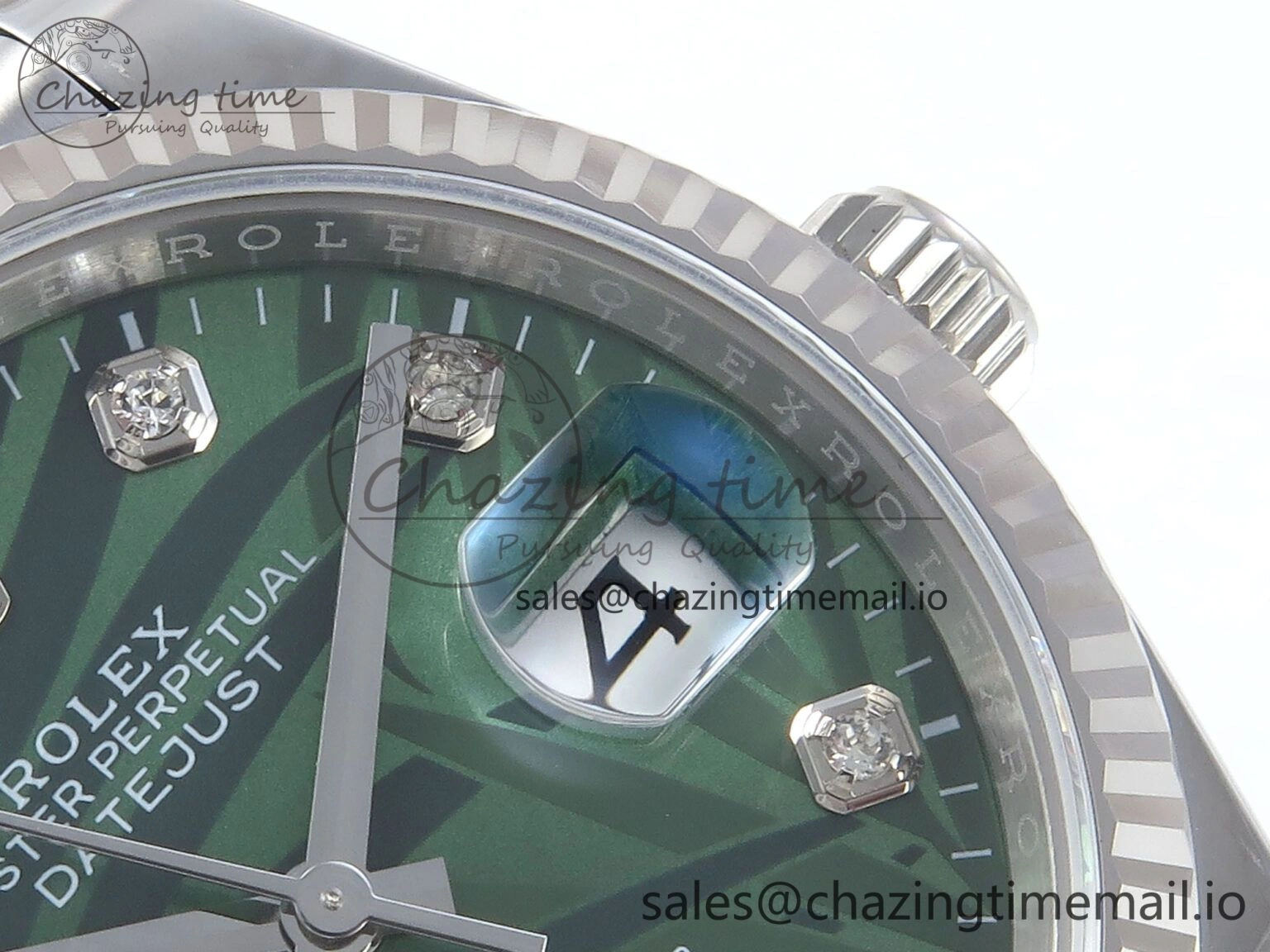 FreshLook DateJust 36 126234 EWEF Best Edition Green Leaf Diamonds Dial on Jubilee Bracelet A 601