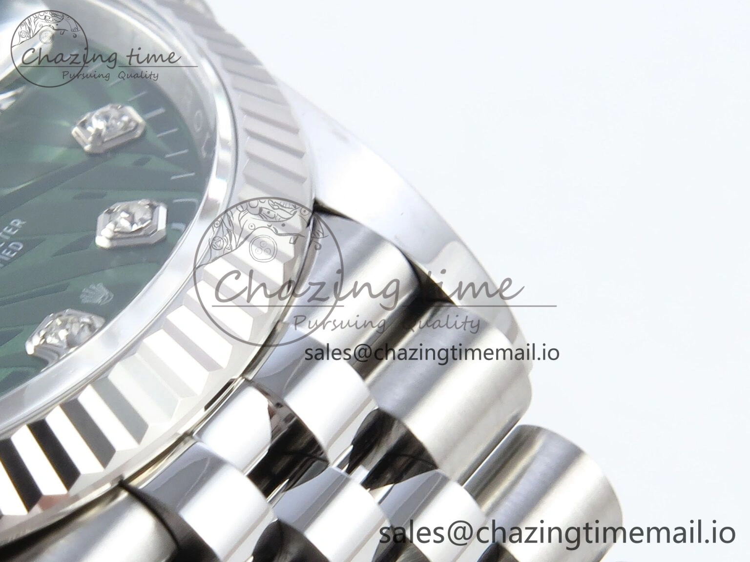 FreshLook DateJust 36 126234 EWEF Best Edition Green Leaf Diamonds Dial on Jubilee Bracelet A 601