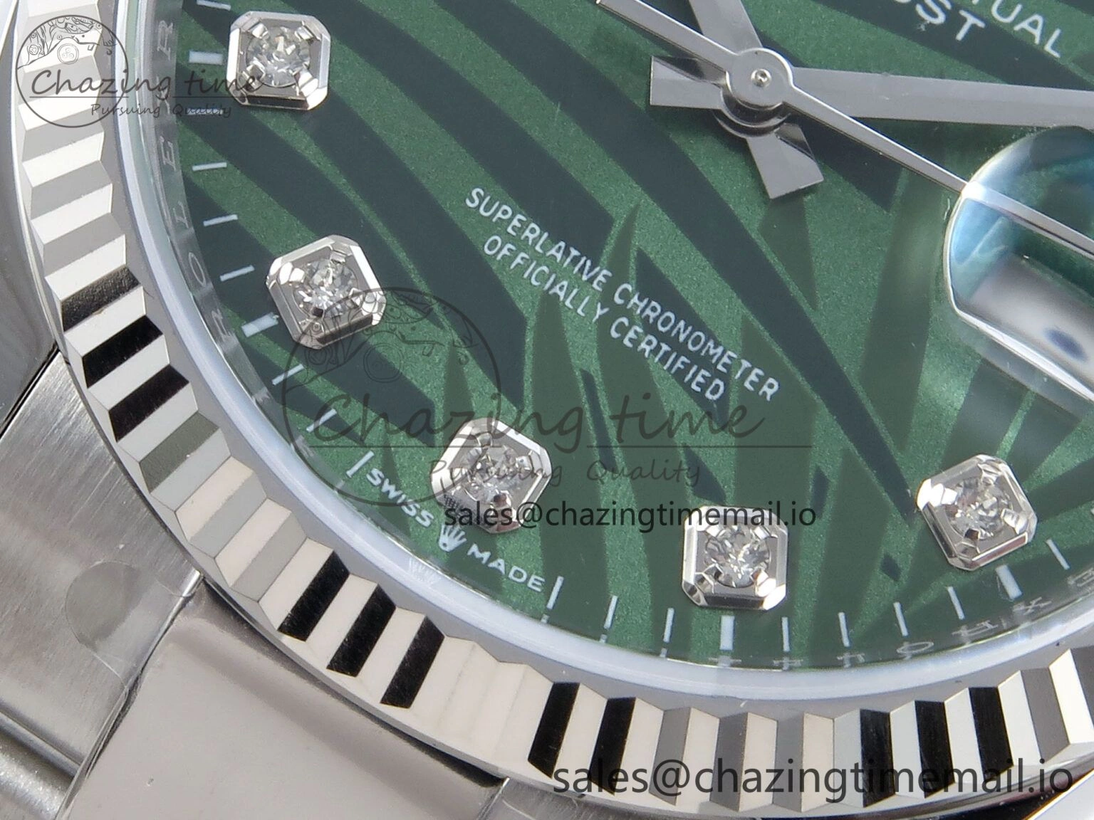 ModernLook DateJust 36 126234 EWEF Best Edition Green Leaf Diamonds Dial on Oyster Bracelet A 683