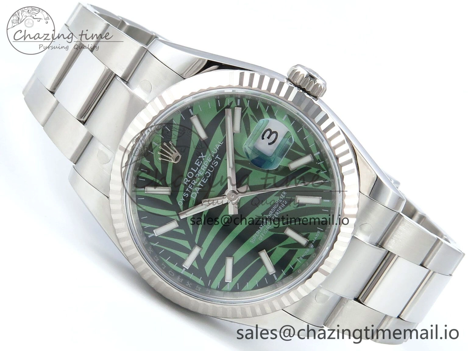 DateJust 36 126234 EWEF Best Edition Green Leaf Stick Dial on Oyster Bracelet A FastDry 697