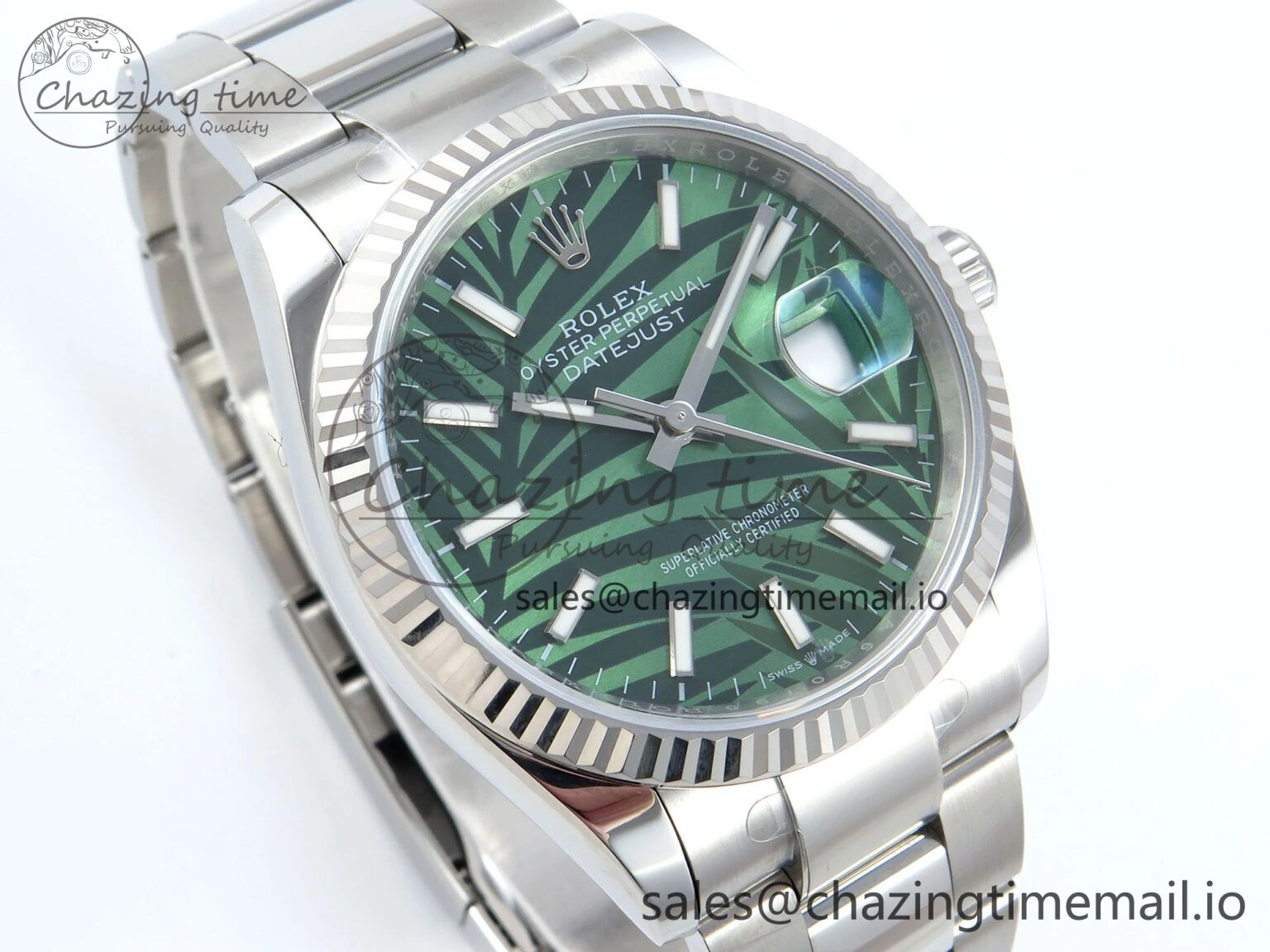 DateJust 36 126234 EWEF Best Edition Green Leaf Stick Dial on Oyster Bracelet A FastDry 697