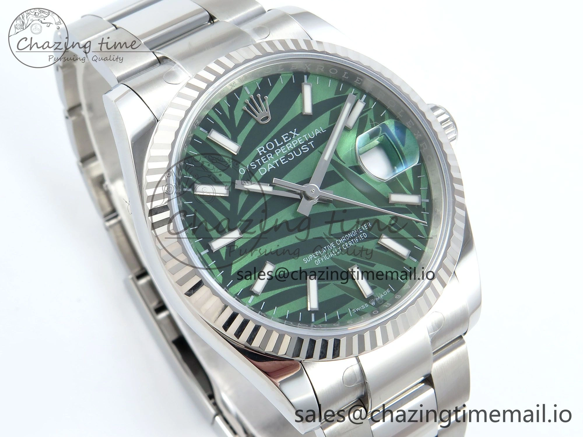 DateJust 36 126234 EWEF Best Edition Green Leaf Stick Dial on Oyster Bracelet A FastDry 697