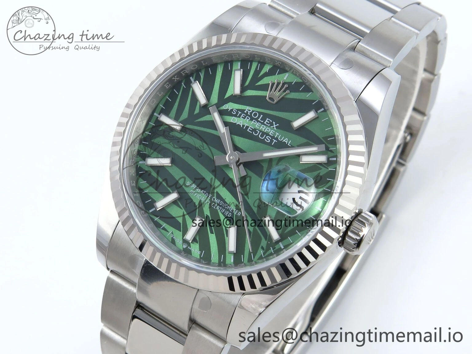 DateJust 36 126234 EWEF Best Edition Green Leaf Stick Dial on Oyster Bracelet A FastDry 697