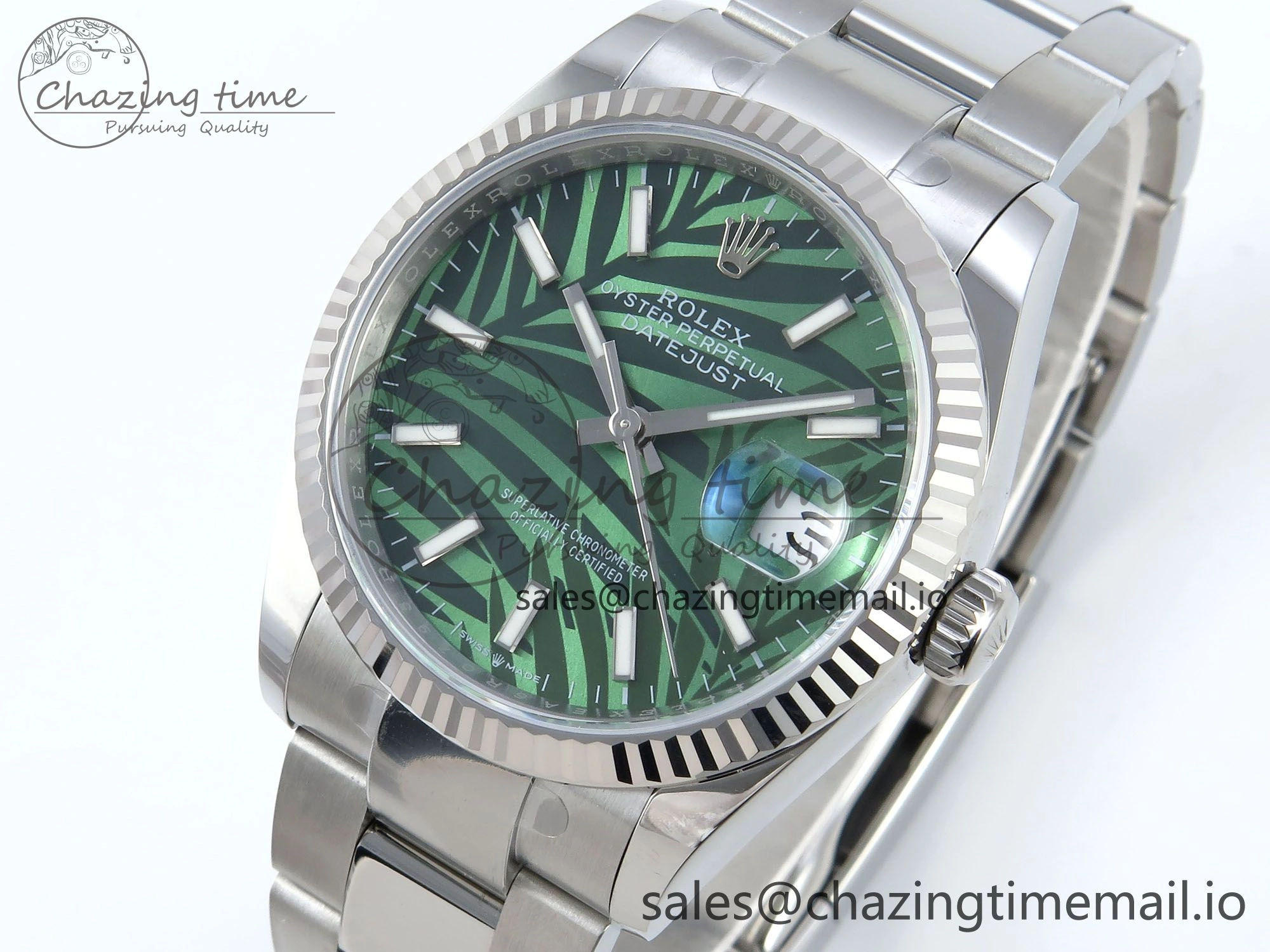 DateJust 36 126234 EWEF Best Edition Green Leaf Stick Dial on Oyster Bracelet A FastDry 697