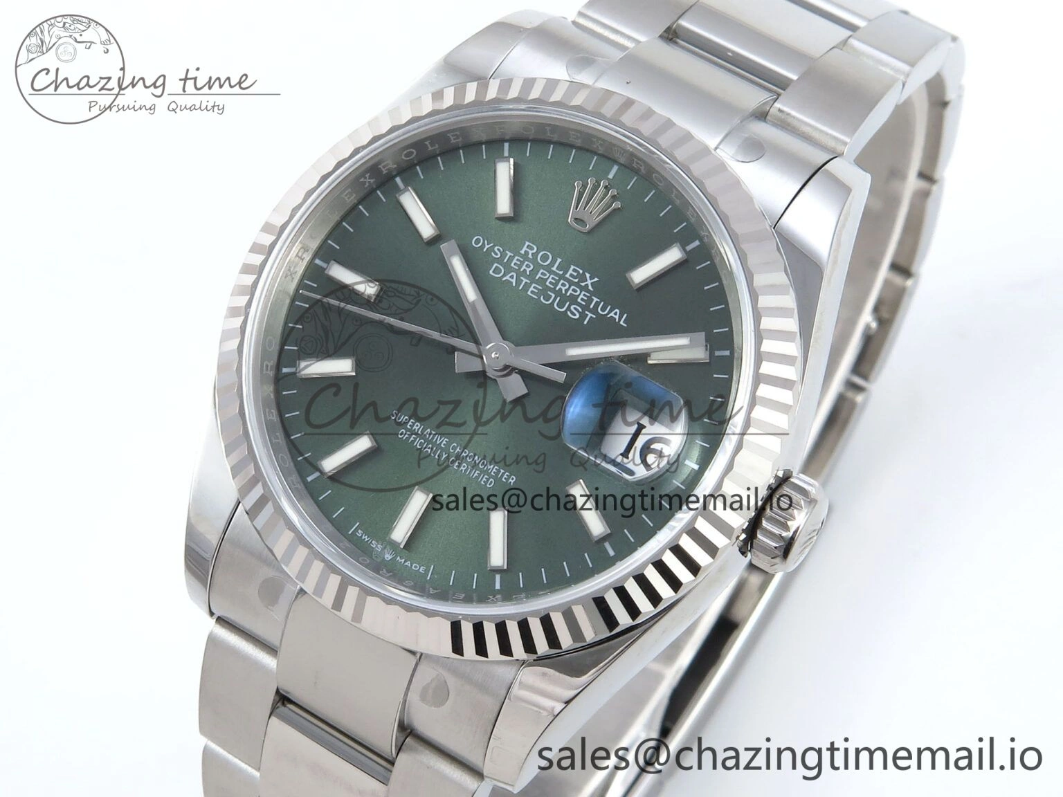 Affordable DateJust 36 126234 EWEF Best Edition Green Stick Dial on Oyster Bracelet A 694
