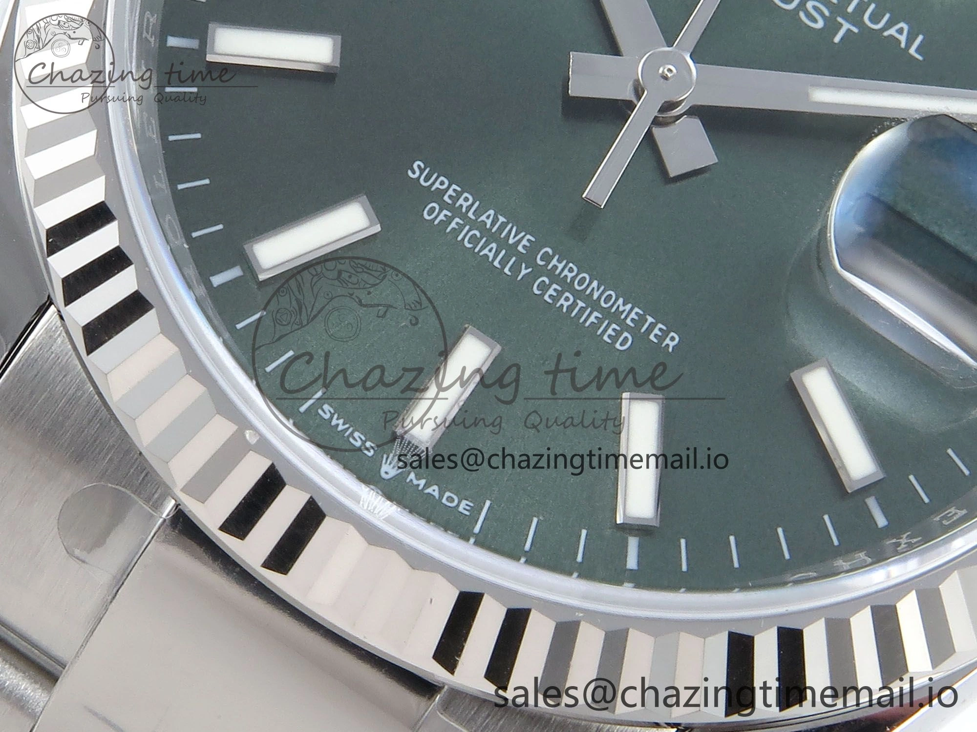 Affordable DateJust 36 126234 EWEF Best Edition Green Stick Dial on Oyster Bracelet A 694