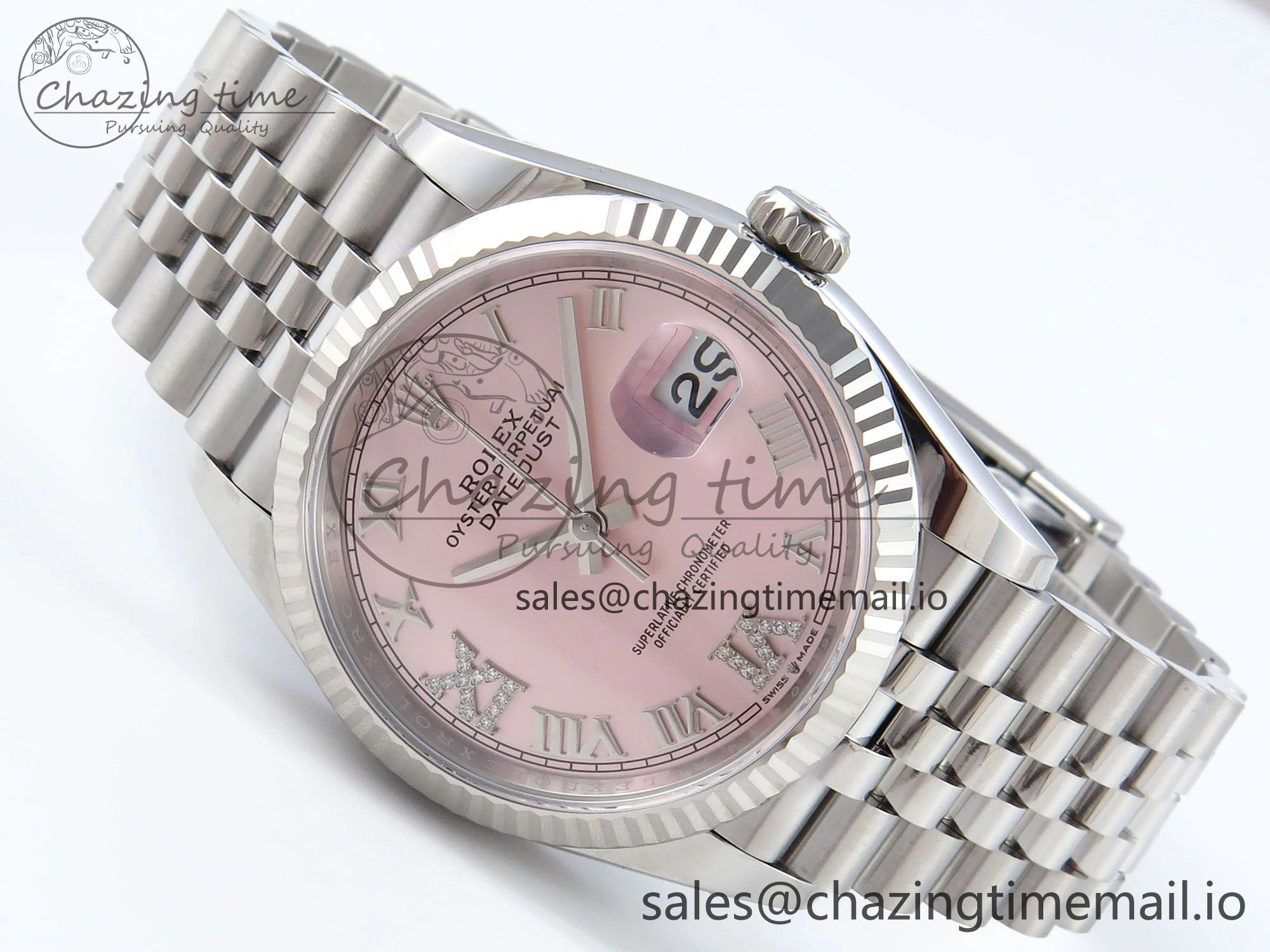 Refined DateJust 36 126234 EWEF Best Edition Pink Roman Dial on Jubilee Bracelet A 602