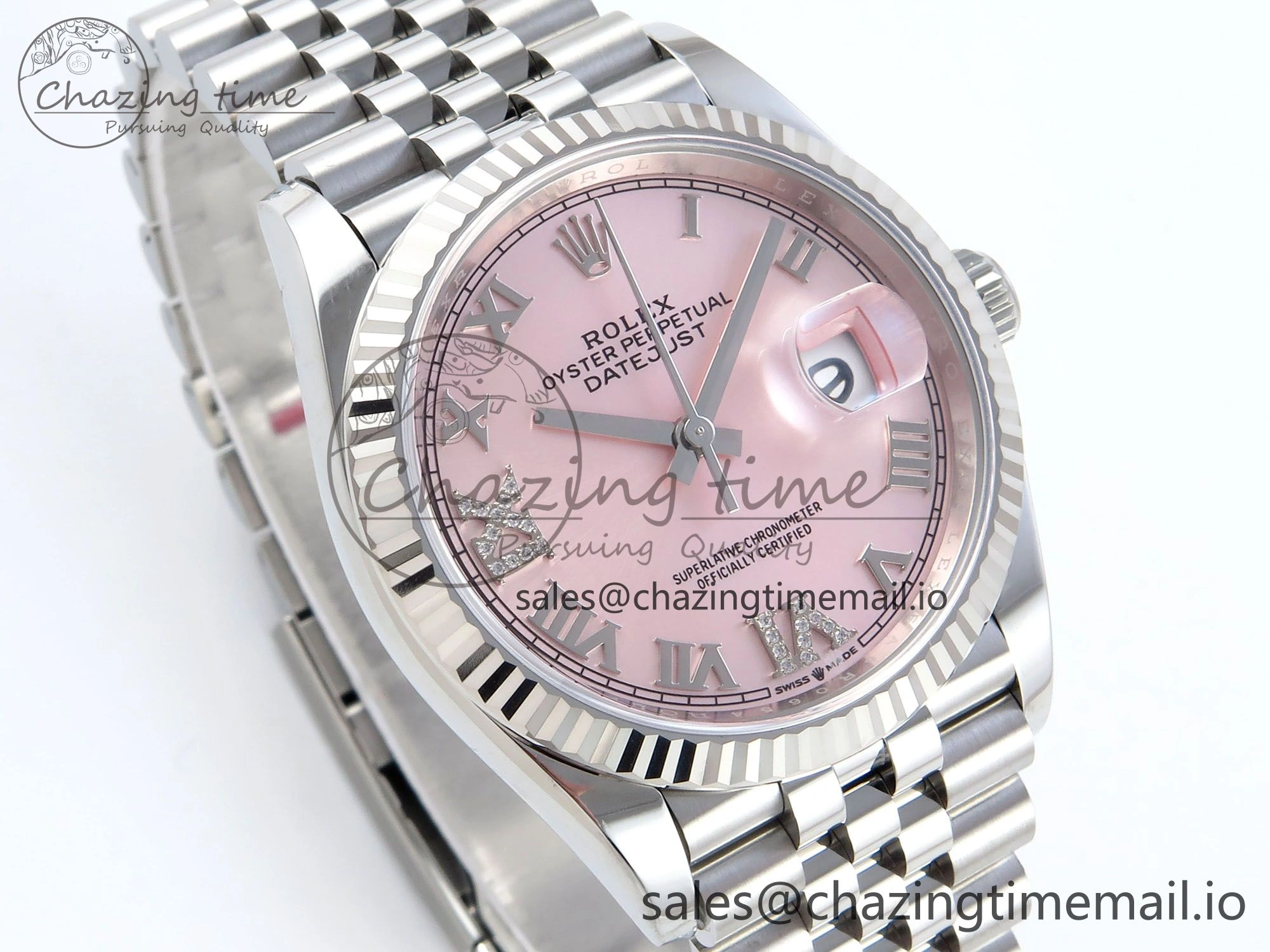 Refined DateJust 36 126234 EWEF Best Edition Pink Roman Dial on Jubilee Bracelet A 602