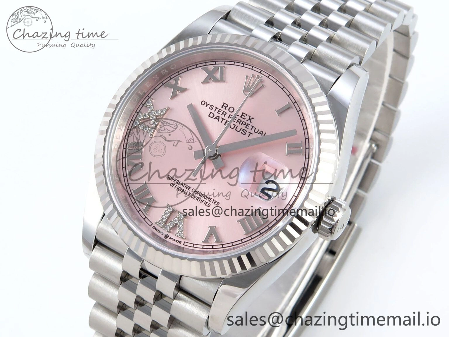 Refined DateJust 36 126234 EWEF Best Edition Pink Roman Dial on Jubilee Bracelet A 602