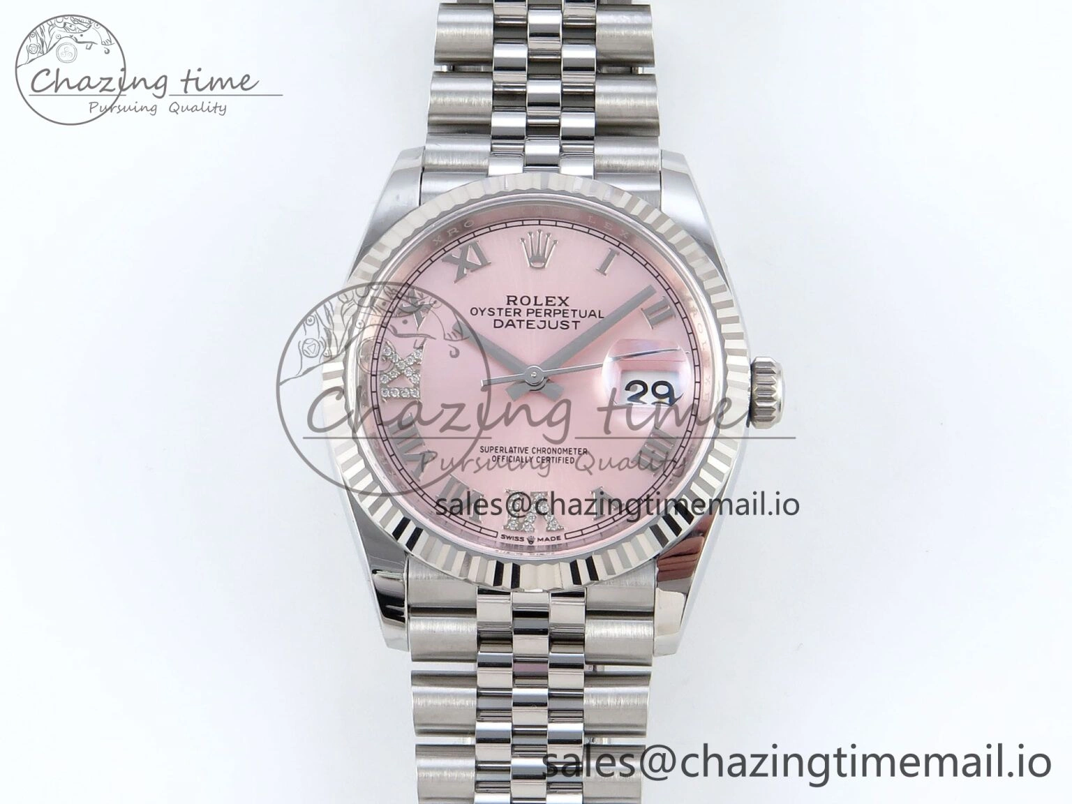 Refined DateJust 36 126234 EWEF Best Edition Pink Roman Dial on Jubilee Bracelet A 602