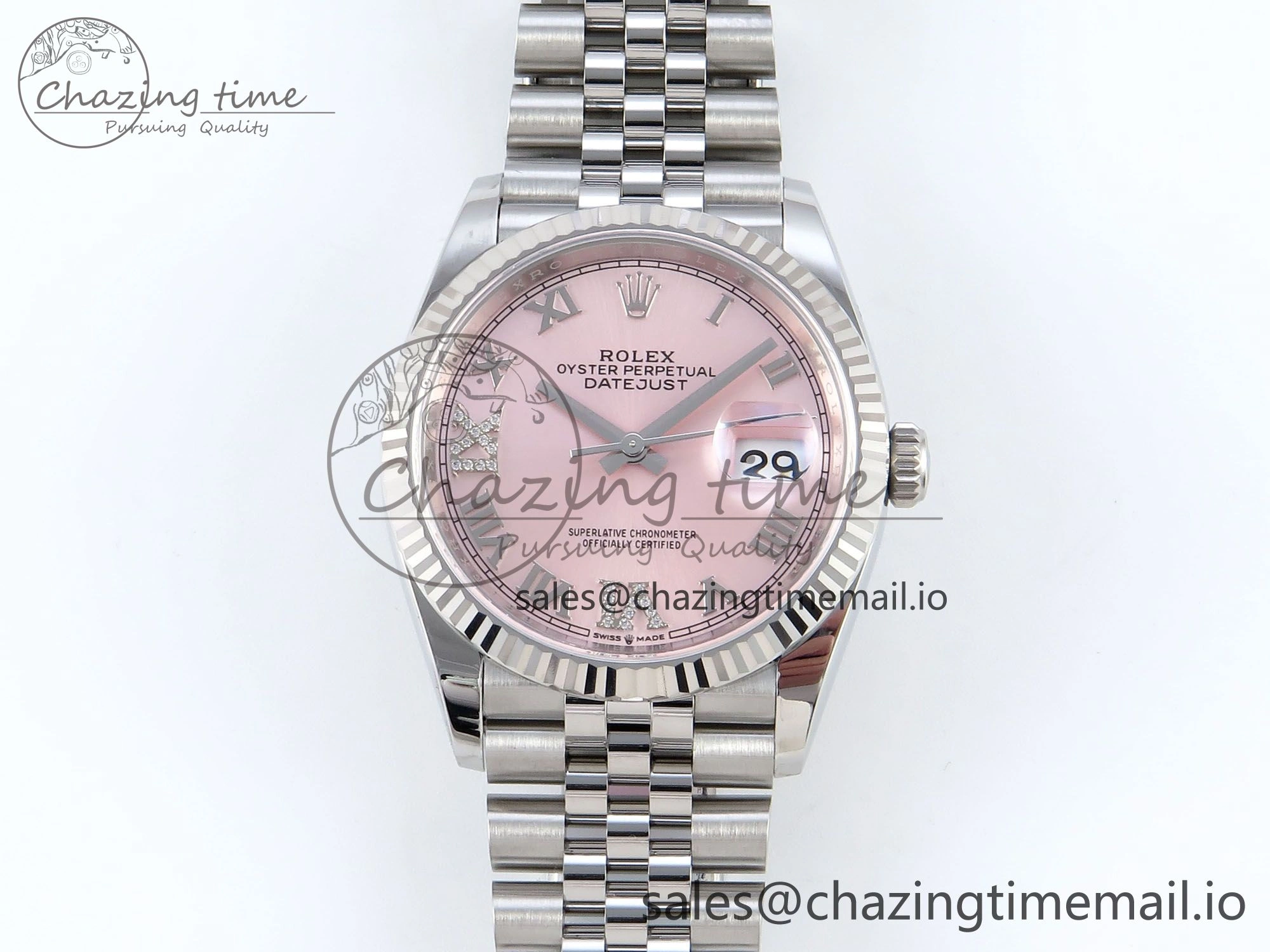 Refined DateJust 36 126234 EWEF Best Edition Pink Roman Dial on Jubilee Bracelet A 602
