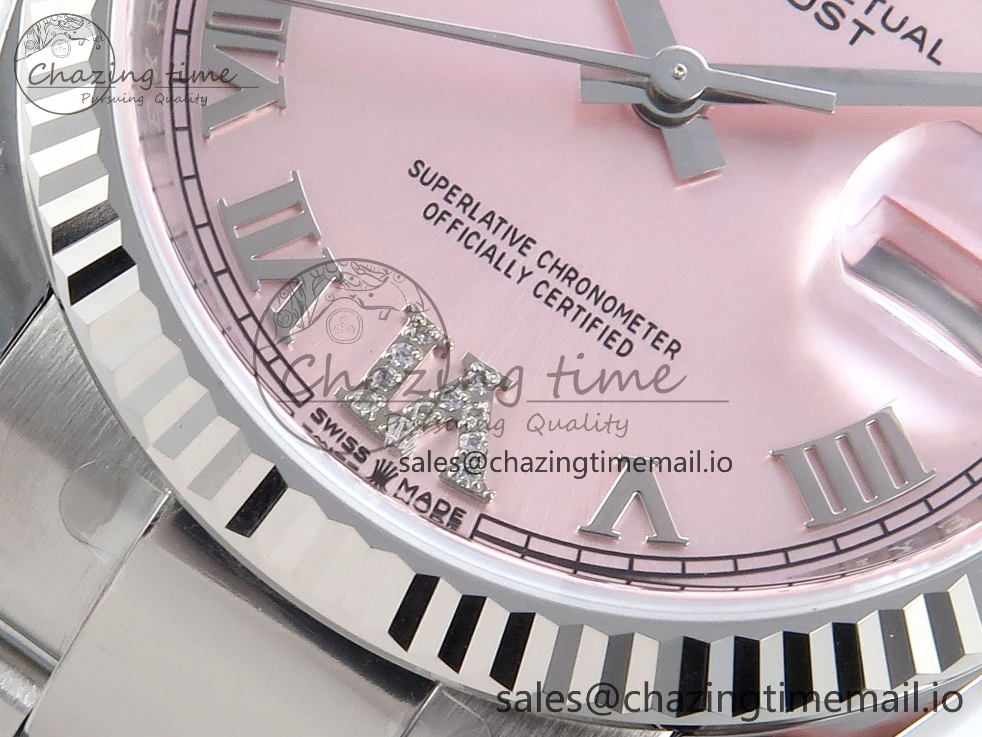 Affordable DateJust 36 126234 EWEF Best Edition Pink Roman Diamonds Dial on Oyster Bracelet A 686