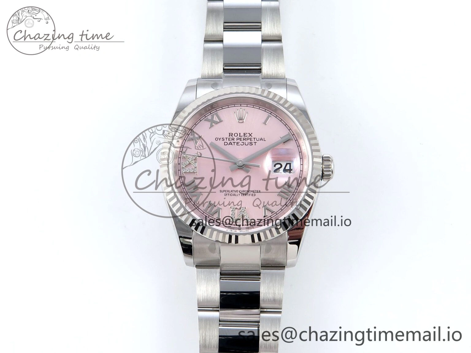 Affordable DateJust 36 126234 EWEF Best Edition Pink Roman Diamonds Dial on Oyster Bracelet A 686