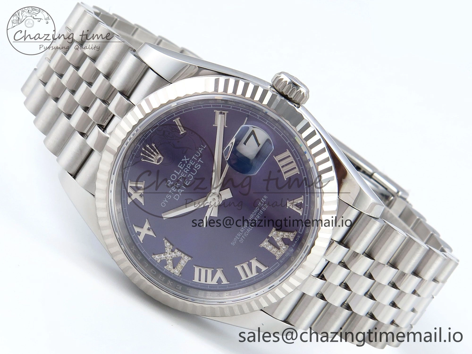 DateJust 36 126234 EWEF Best Edition Purple Roman Diamonds Dial on Jubilee Bracelet A Functional 616