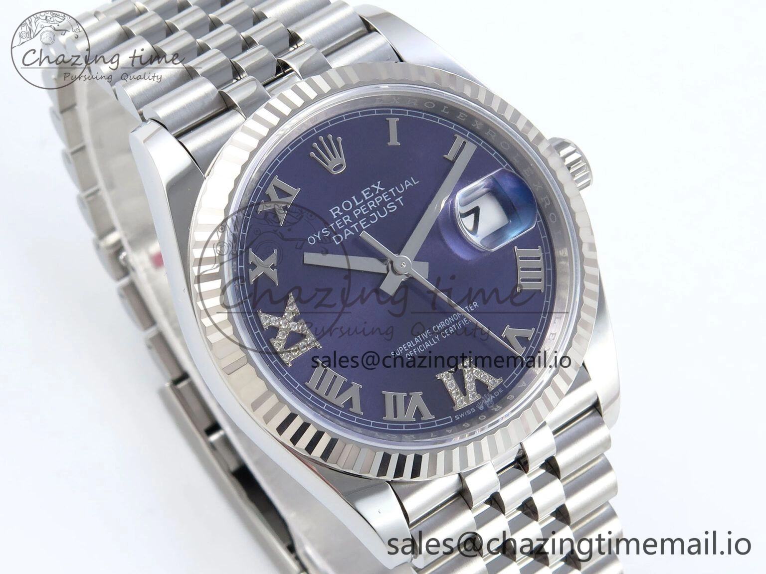 DateJust 36 126234 EWEF Best Edition Purple Roman Diamonds Dial on Jubilee Bracelet A Functional 616
